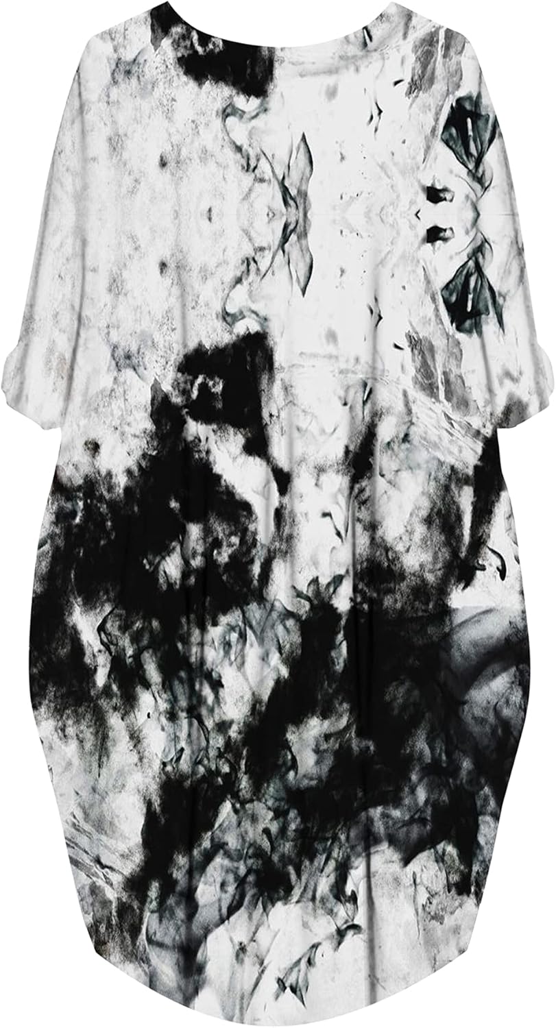 AZPSRT Fashion Women's African American Art Print Dress Casual Loose Dresses