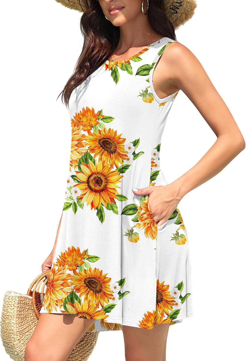 WEACZZY Women Summer Casual Swing T Shirt Dresses Beach Cover up Loose Dress