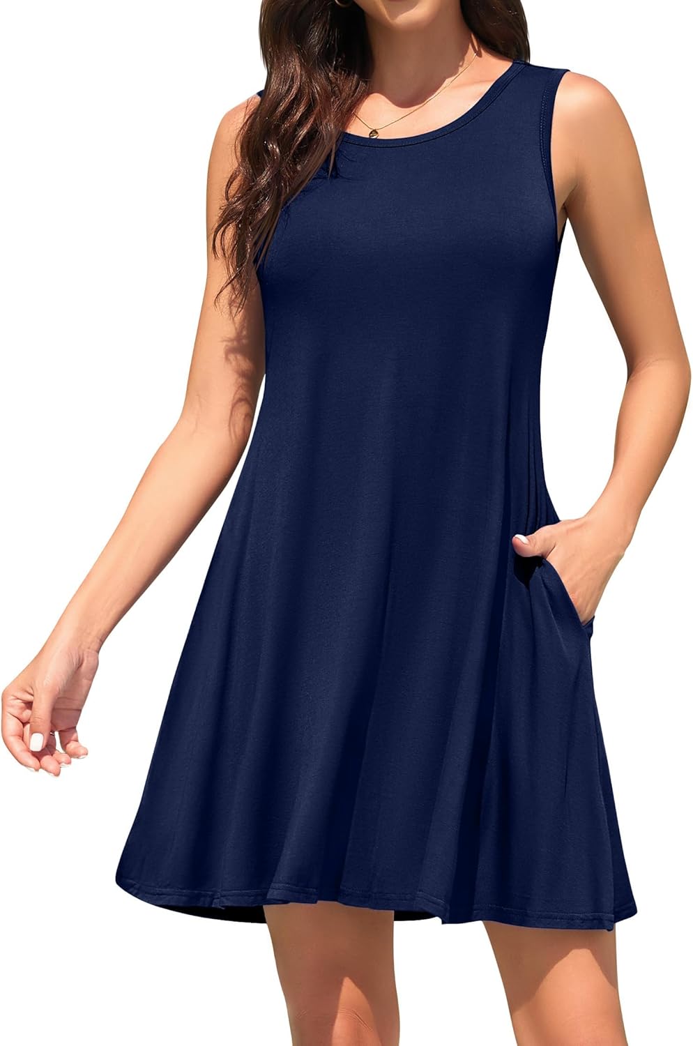 WEACZZY Women Summer Casual Swing T Shirt Dresses Beach Cover up Loose Dress