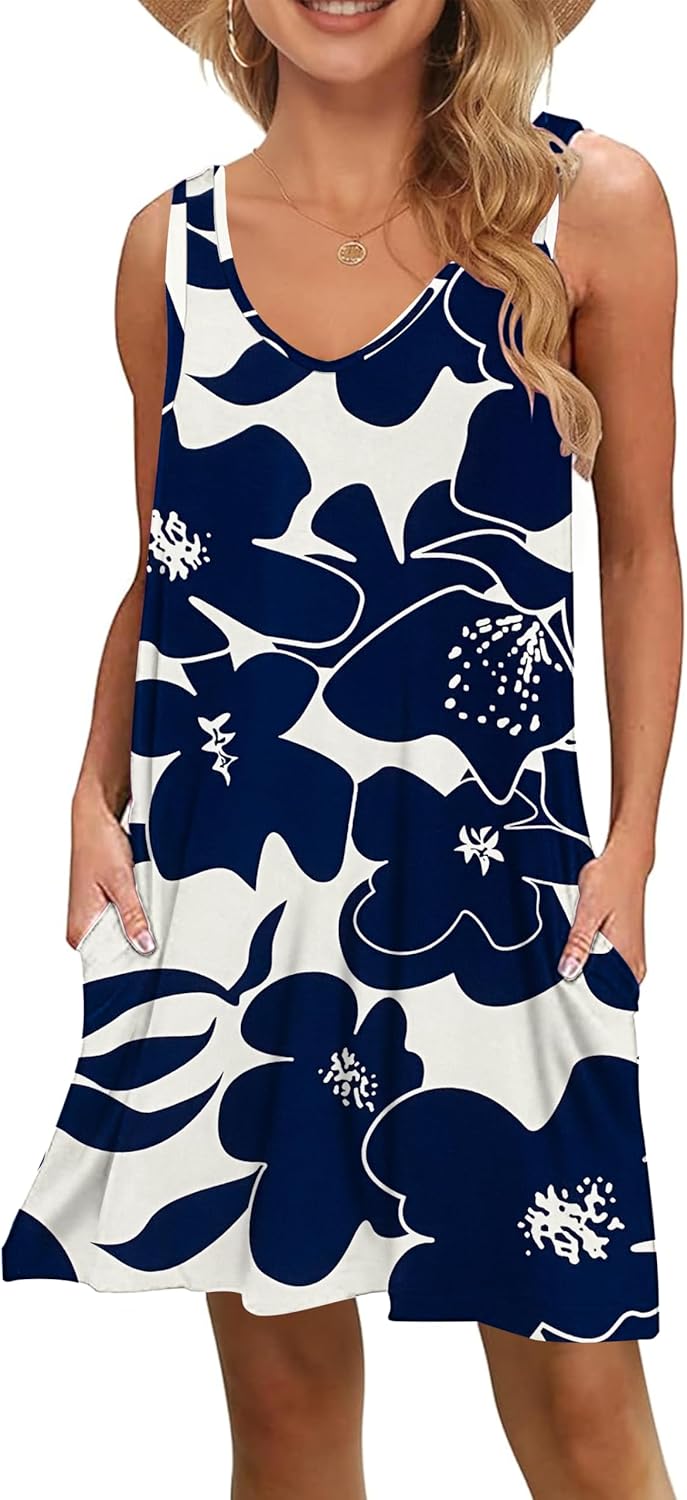 MISFAY Women's Summer Casual T Shirt Dresses Beach Cover up Tank Dress