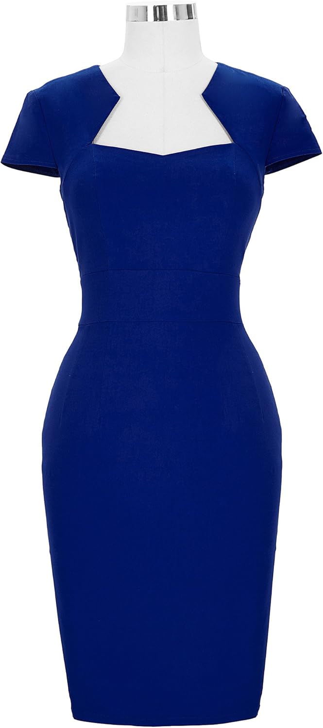 Grace Karin Womens 50s 60s Vintage Pencil Dress Bodycon Cap Sleeve Dress