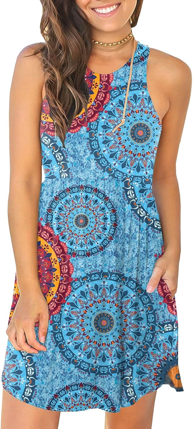 HiMONE Vacation Dresses for Women 2025 Summer Dress Women's Casual Sundresses Casual Beach Petite Sun Dress XS-2XL