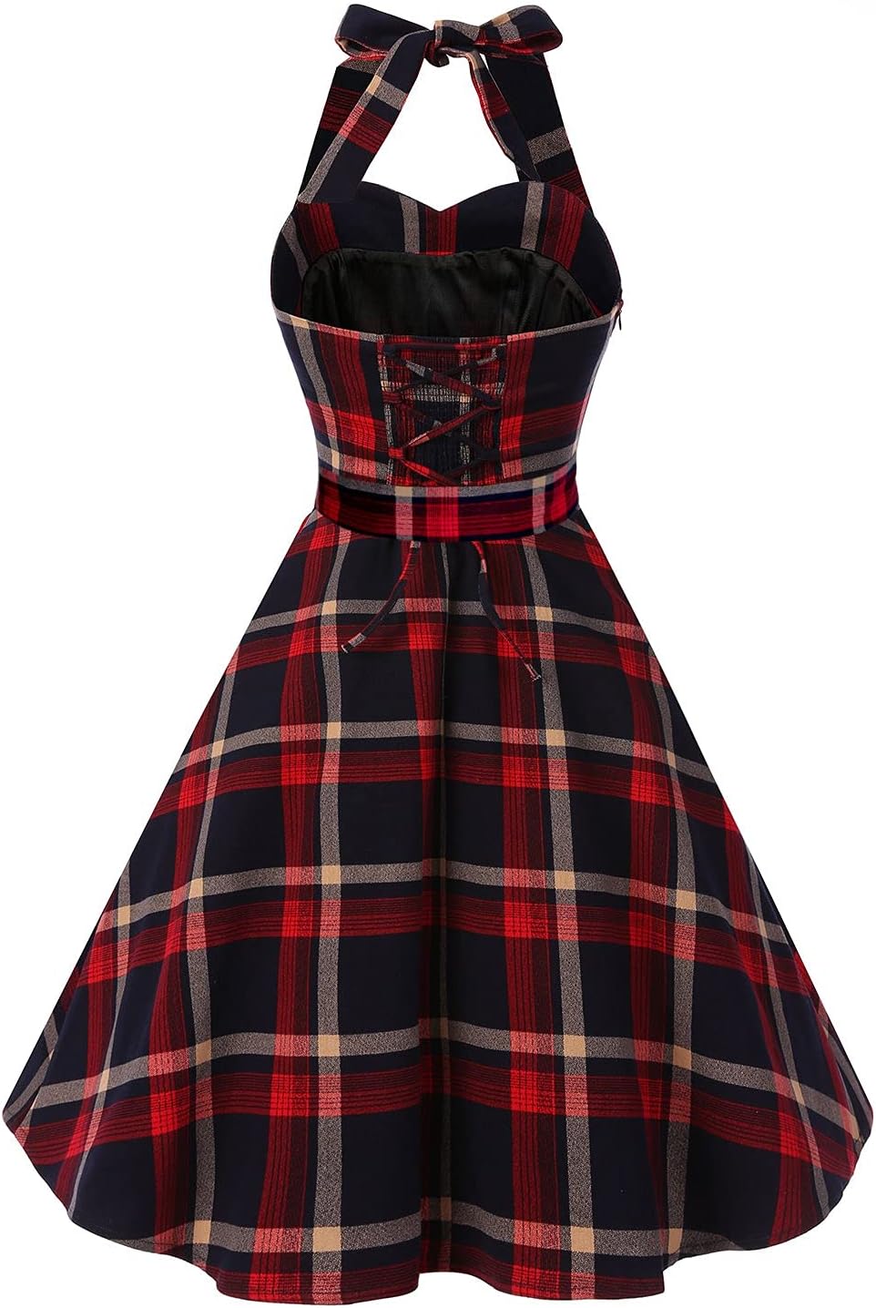 Topdress Women'sVintage Polka Audrey Dress 1950s Halter Retro Cocktail Dress
