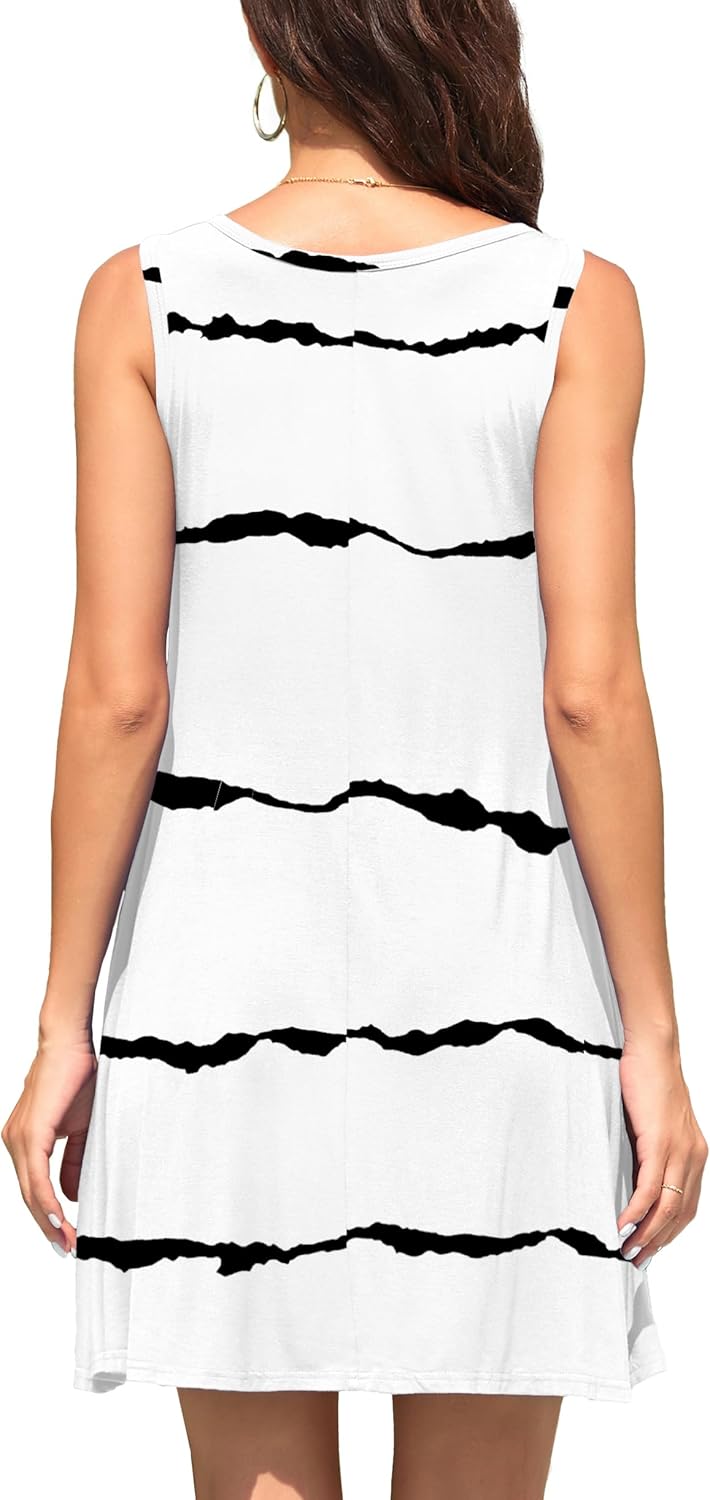 WEACZZY Women Summer Casual Swing T Shirt Dresses Beach Cover up Loose Dress