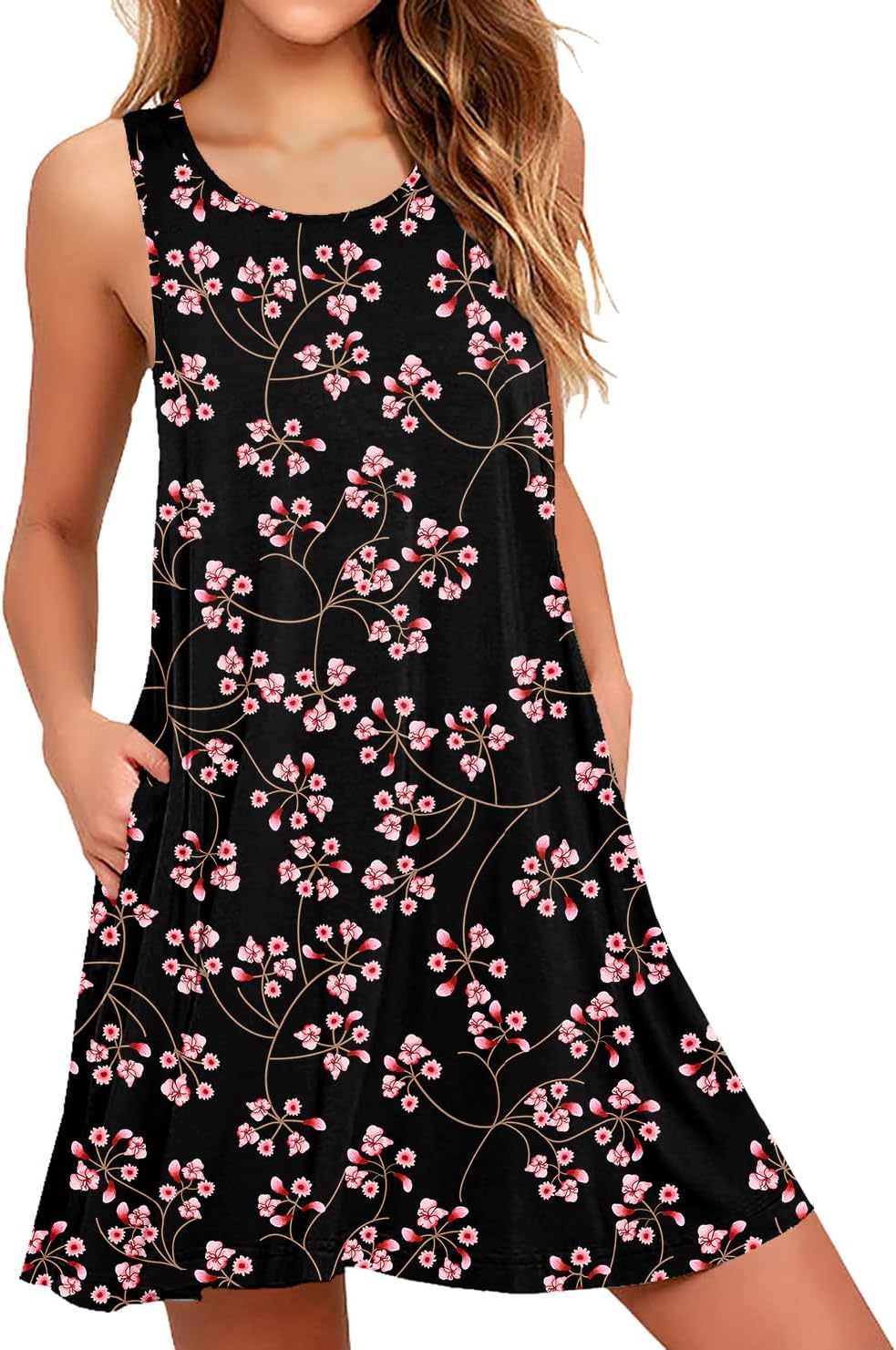WEACZZY Women Summer Casual Swing T Shirt Dresses Beach Cover up Loose Dress