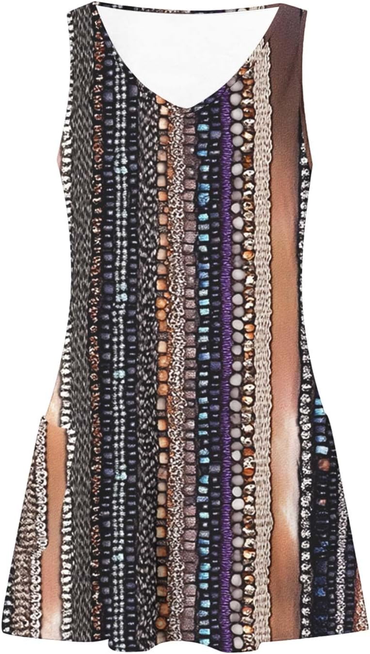 Womens 2025 Spring Summer Dresses Casual Floral Print V-Neck Tank Dress Curve Hem Pleated A-Line Sundresses