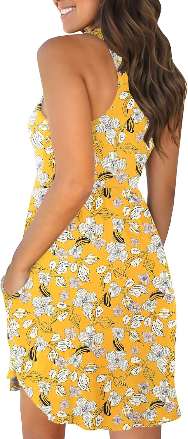 HiMONE Vacation Dresses for Women 2025 Summer Dress Women's Casual Sundresses Casual Beach Petite Sun Dress XS-2XL