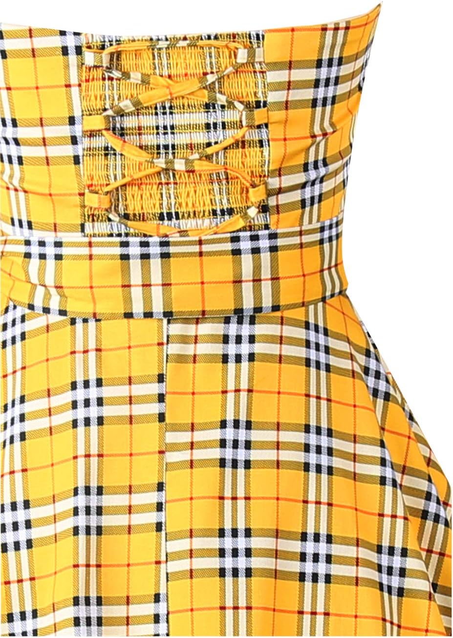 Topdress Women'sVintage Polka Audrey Dress 1950s Halter Retro Cocktail Dress