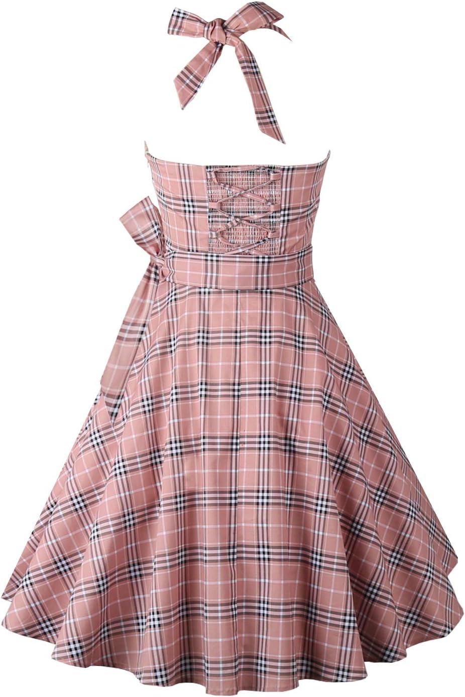 Topdress Women'sVintage Polka Audrey Dress 1950s Halter Retro Cocktail Dress