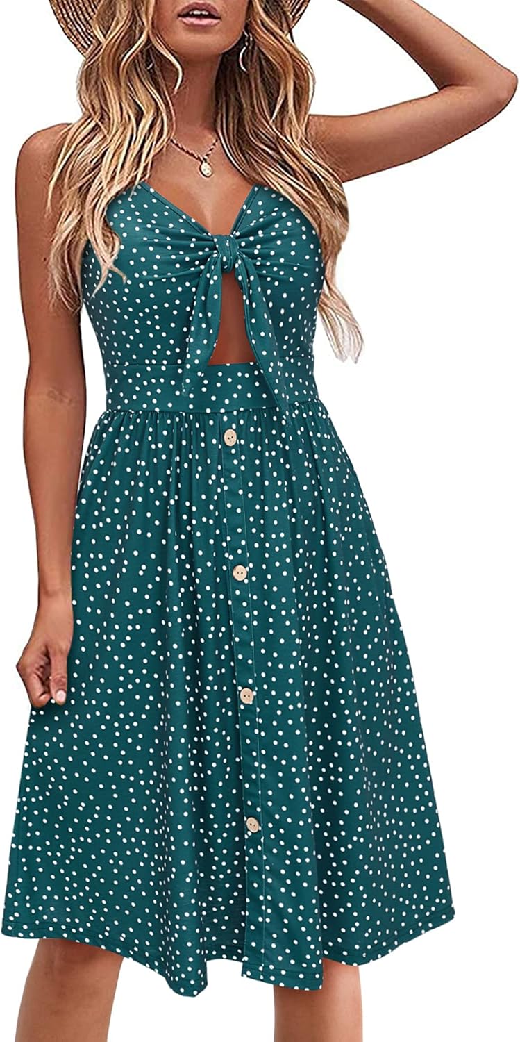 VOTEPRETTY Women's Summer Dresses Spring Sundresses Beach Clothes Outfit Vacation 2024 V Neck Casual Tropical Resort Hawaiian