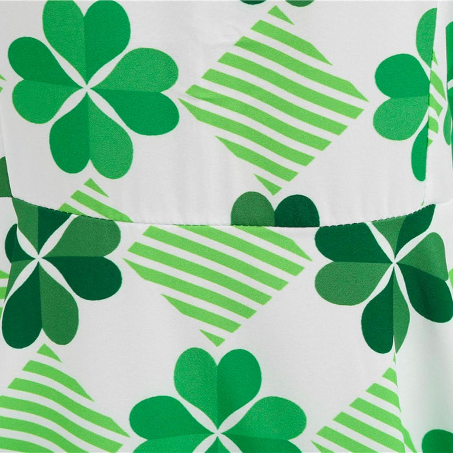 aihihe St Patricks Day Dress for Women A Line Pleated Hepburn Dress Lukcy Shamrock Print Irish Dress 2024 Vintage Dress