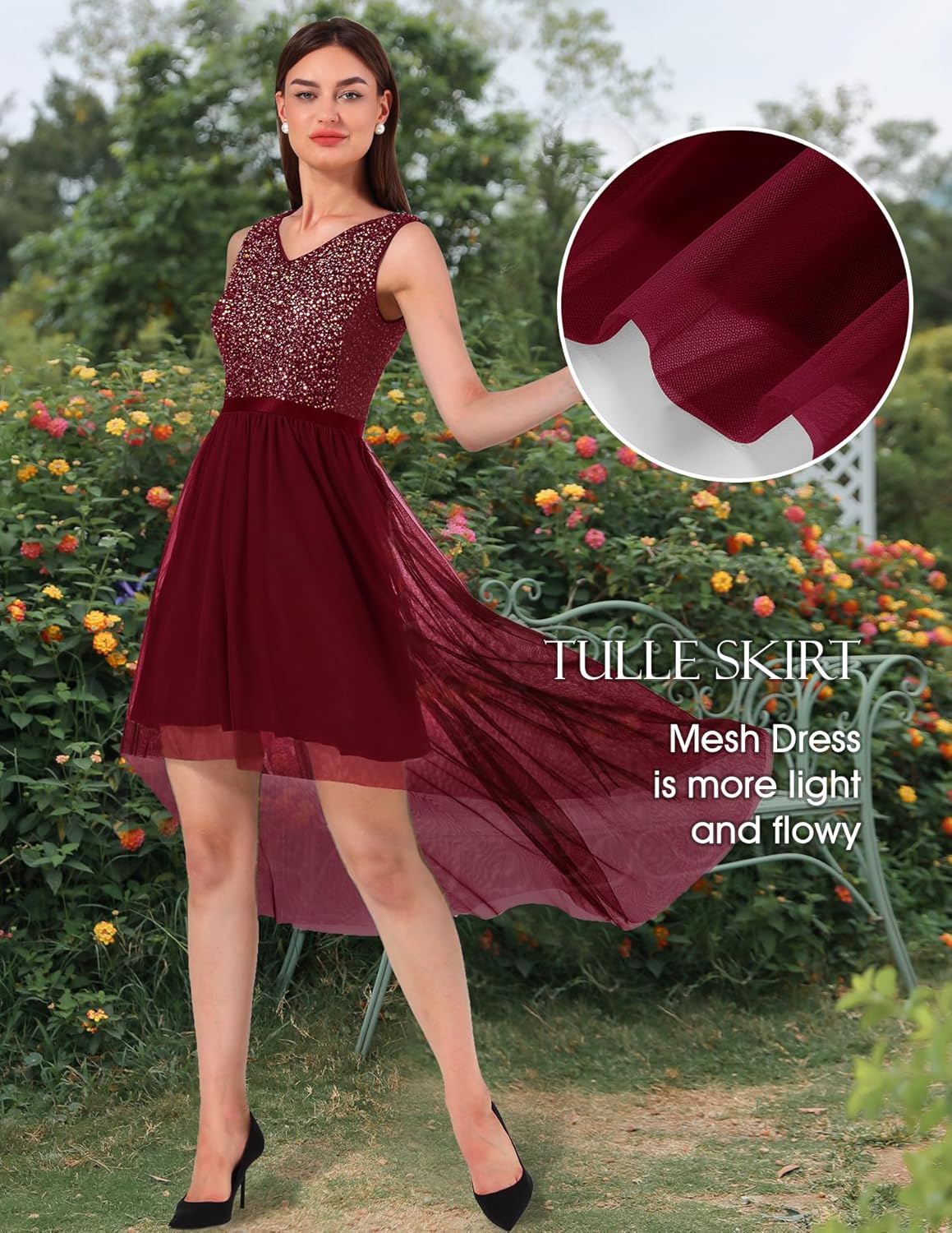BeryLove Cocktail Prom Dresses 2025 Formal Wedding Guest Dresses Sleeveless Lace High Low Homecoming Dress