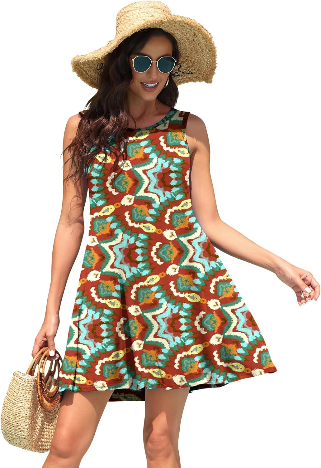 WEACZZY Women Summer Casual Swing T Shirt Dresses Beach Cover up Loose Dress