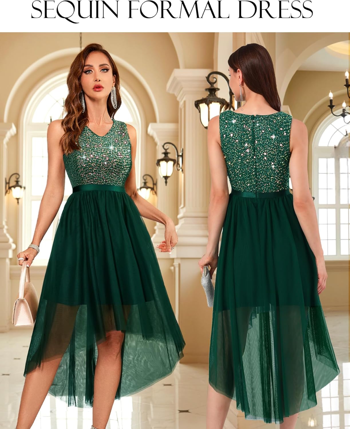 BeryLove Cocktail Prom Dresses 2025 Formal Wedding Guest Dresses Sleeveless Lace High Low Homecoming Dress
