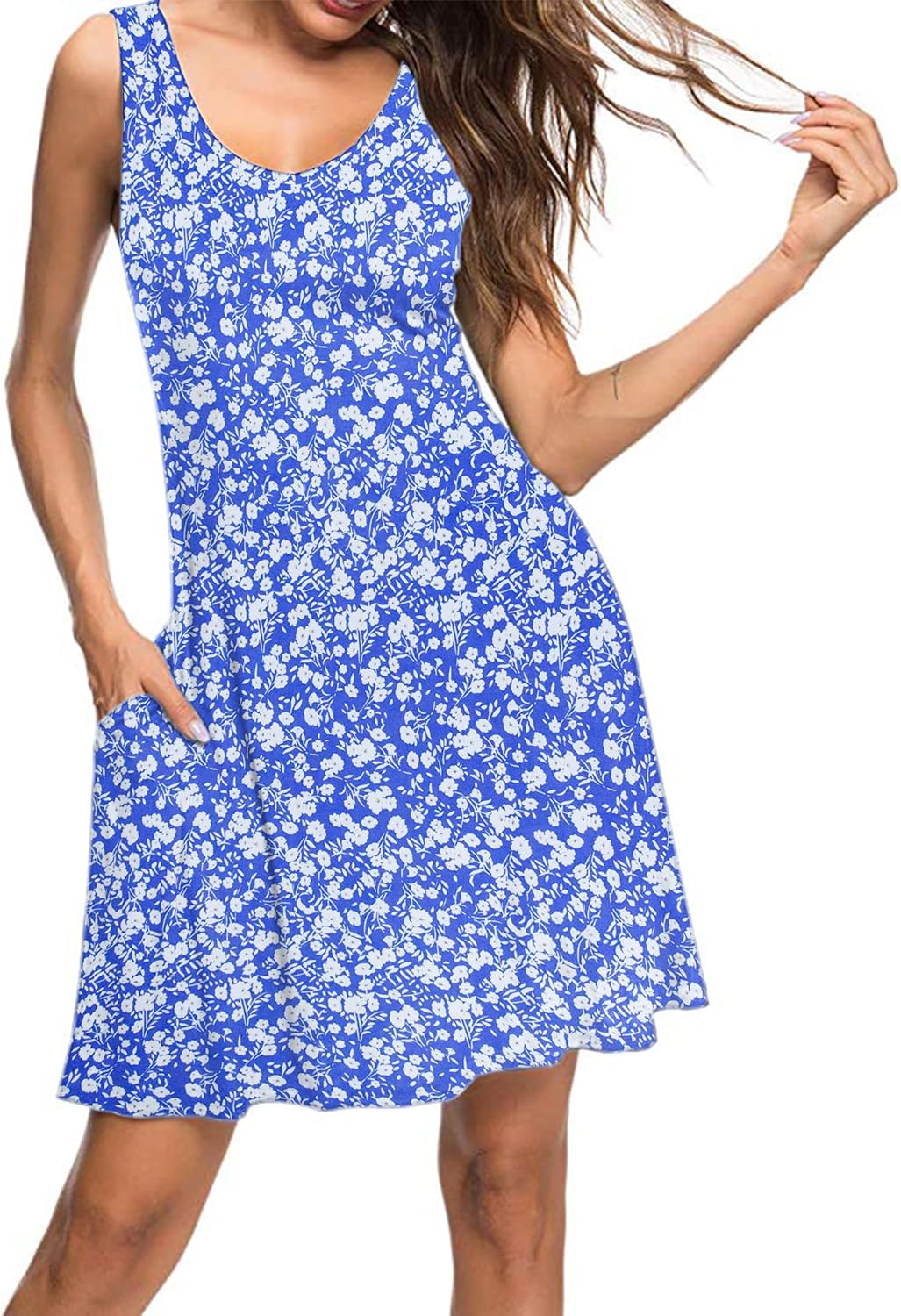 MISFAY Women's Summer Casual T Shirt Dresses Beach Cover up Tank Dress