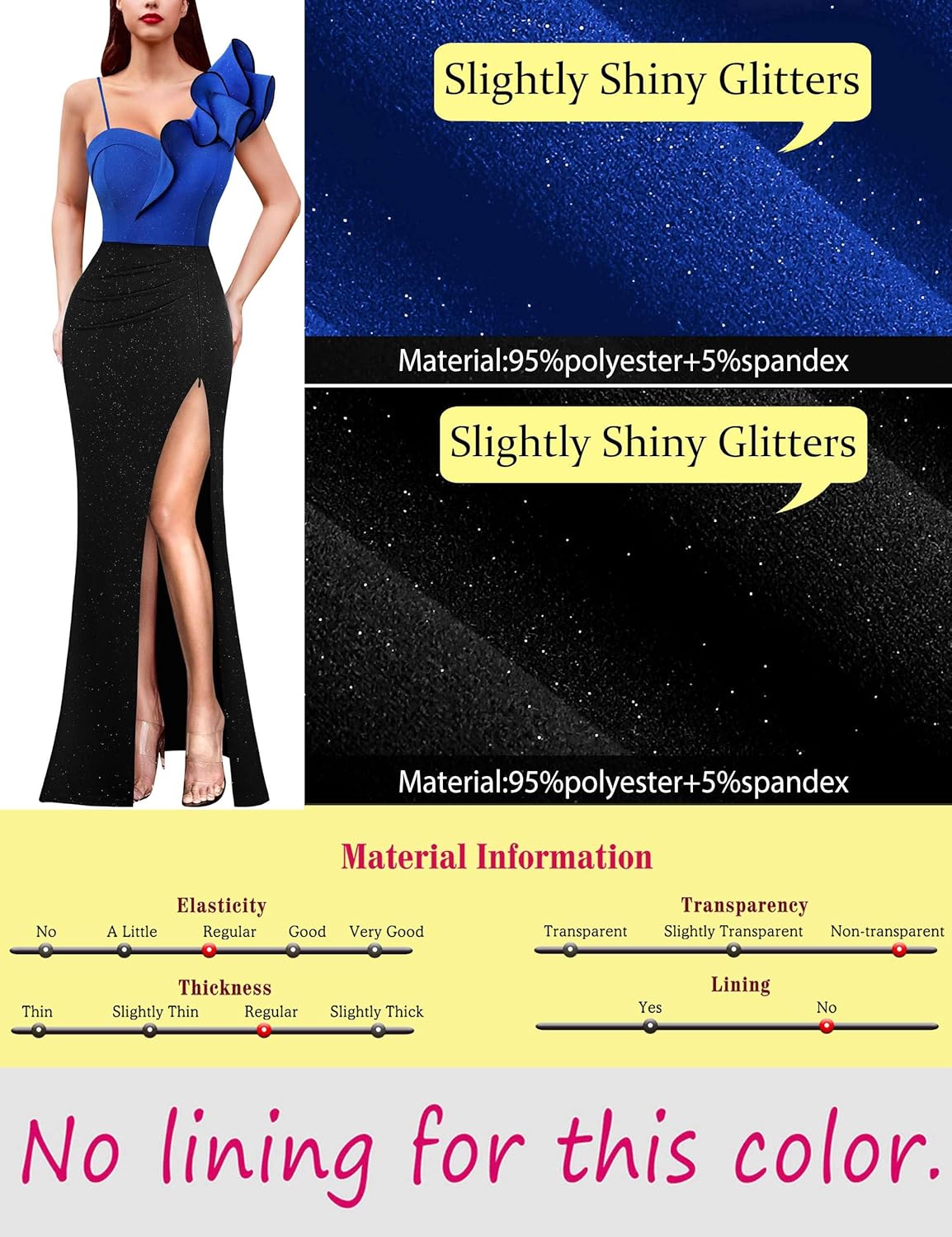 VFSHOW Womens Ruffle One Shoulder Strap Ruched Formal Prom Wedding Maxi Dress V Neck Elegant Split Cocktail Evening Long Gown