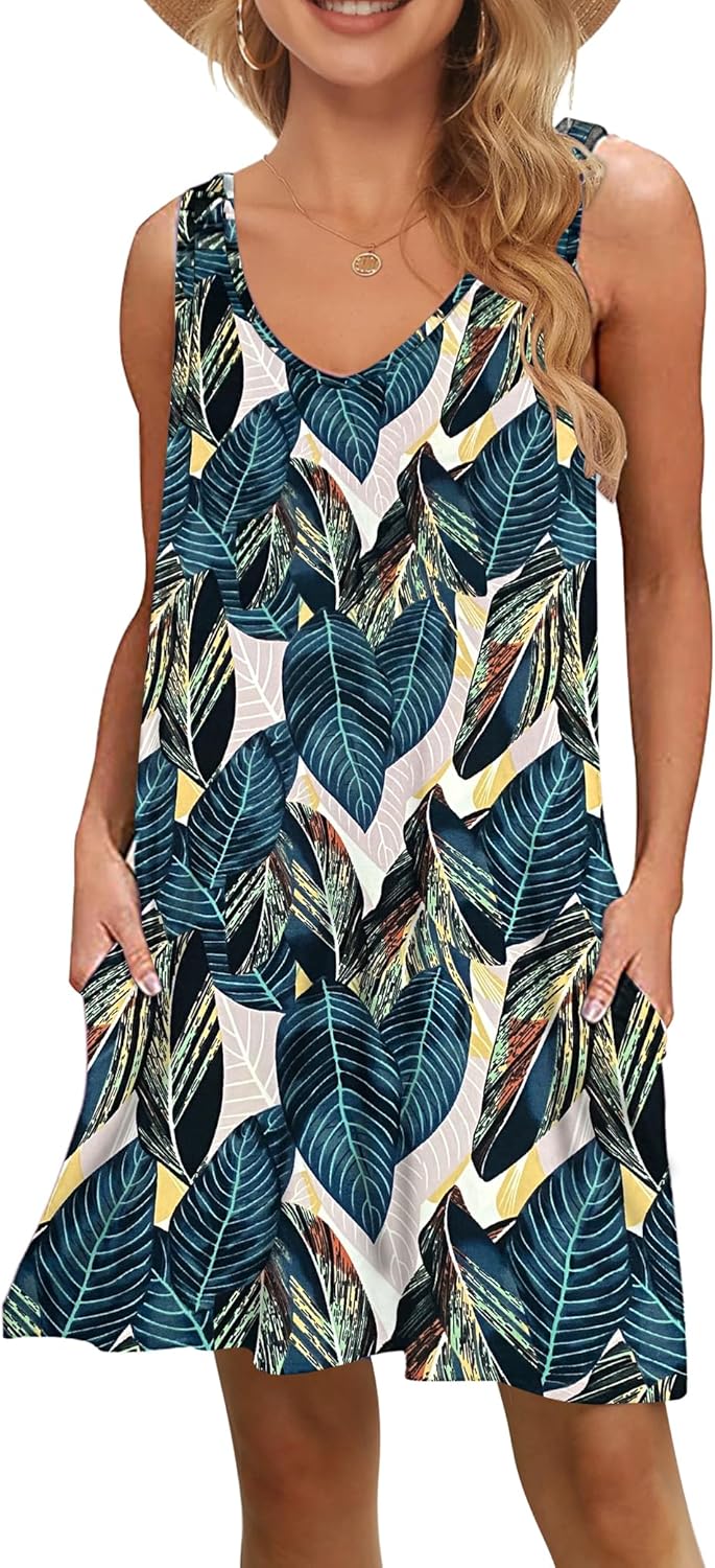 MISFAY Women's Summer Casual T Shirt Dresses Beach Cover up Tank Dress