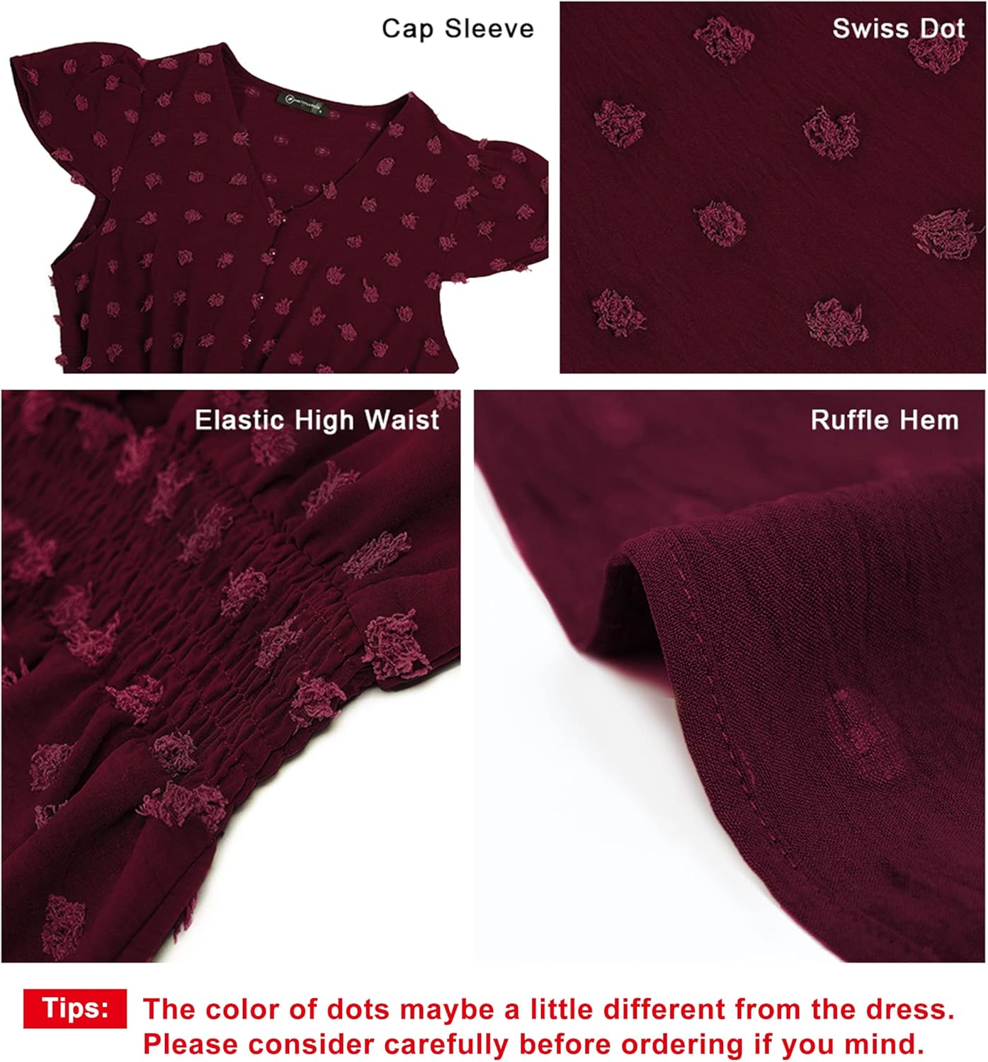 PRETTYGARDEN Womens Dresses 2025 Summer Maxi Dress Boho Short Sleeve V Neck Swiss Dot Ruffle Tiered Smocked Flowy Long Dress
