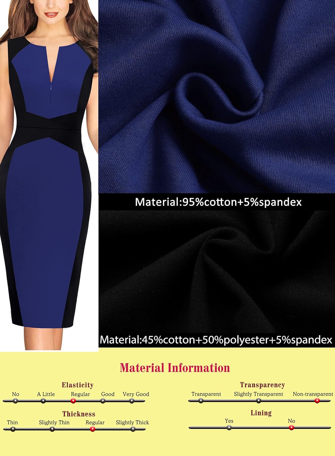 VFSHOW Womens Elegant Slim Front Zipper up Work Business Office Party Sheath Dress