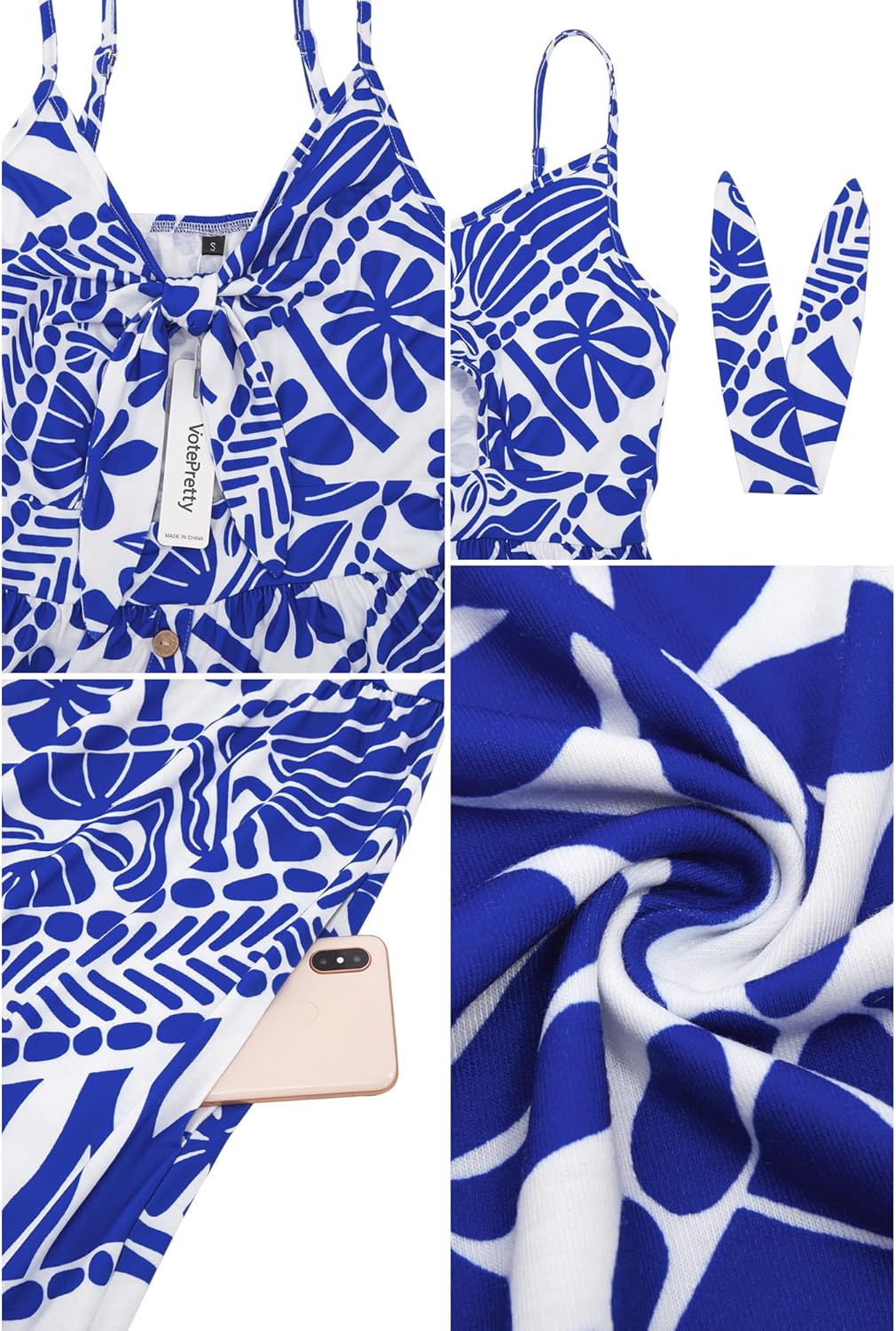 VOTEPRETTY Women's Summer Dresses Spring Sundresses Beach Clothes Outfit Vacation 2024 V Neck Casual Tropical Resort Hawaiian
