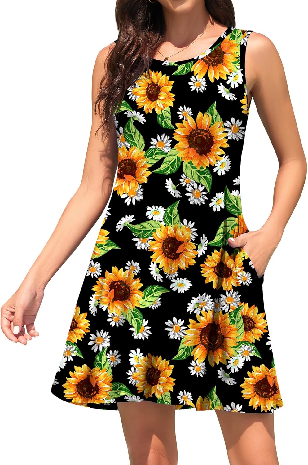 WEACZZY Women Summer Casual Swing T Shirt Dresses Beach Cover up Loose Dress