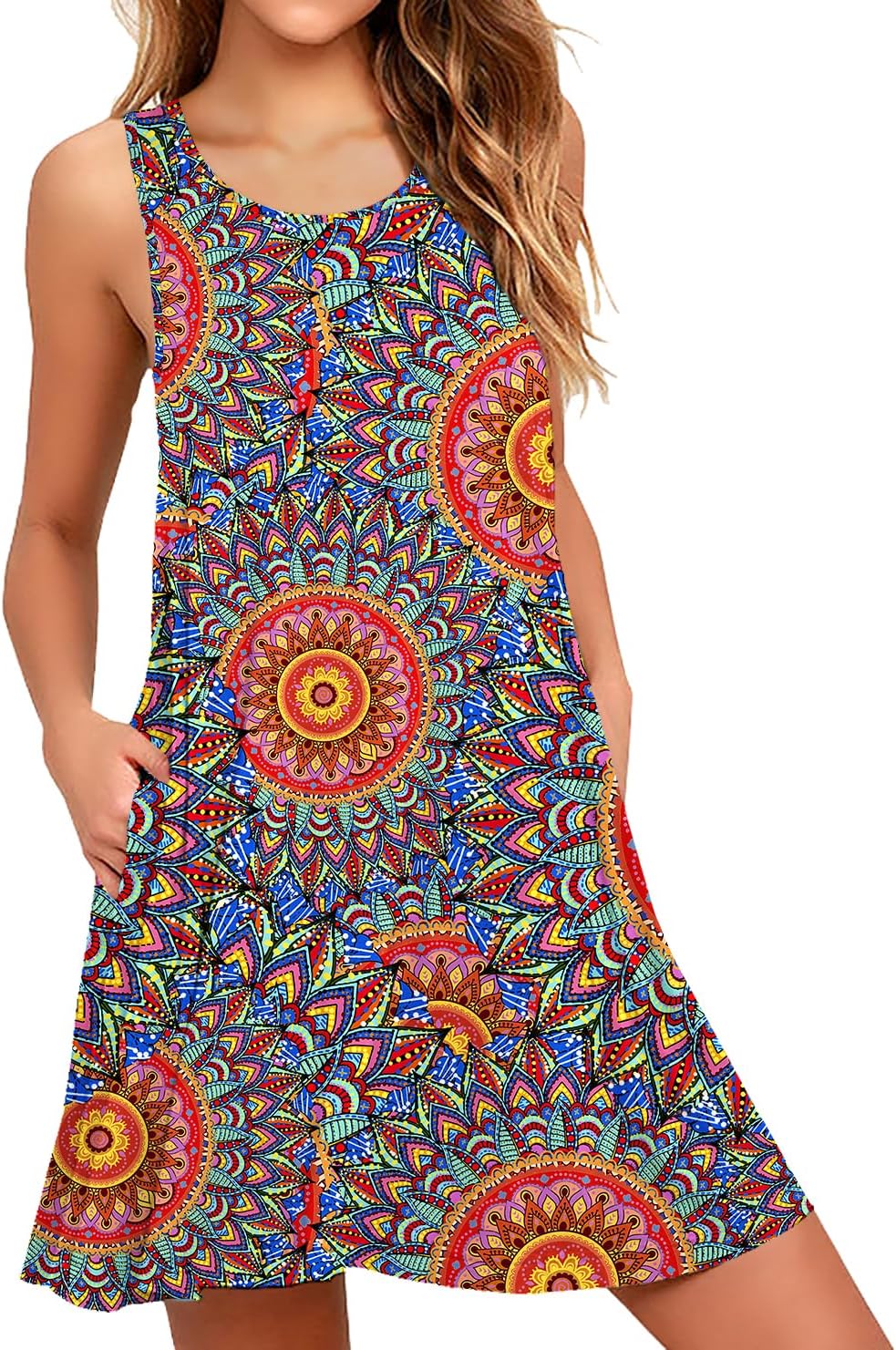 WEACZZY Women Summer Casual Swing T Shirt Dresses Beach Cover up Loose Dress