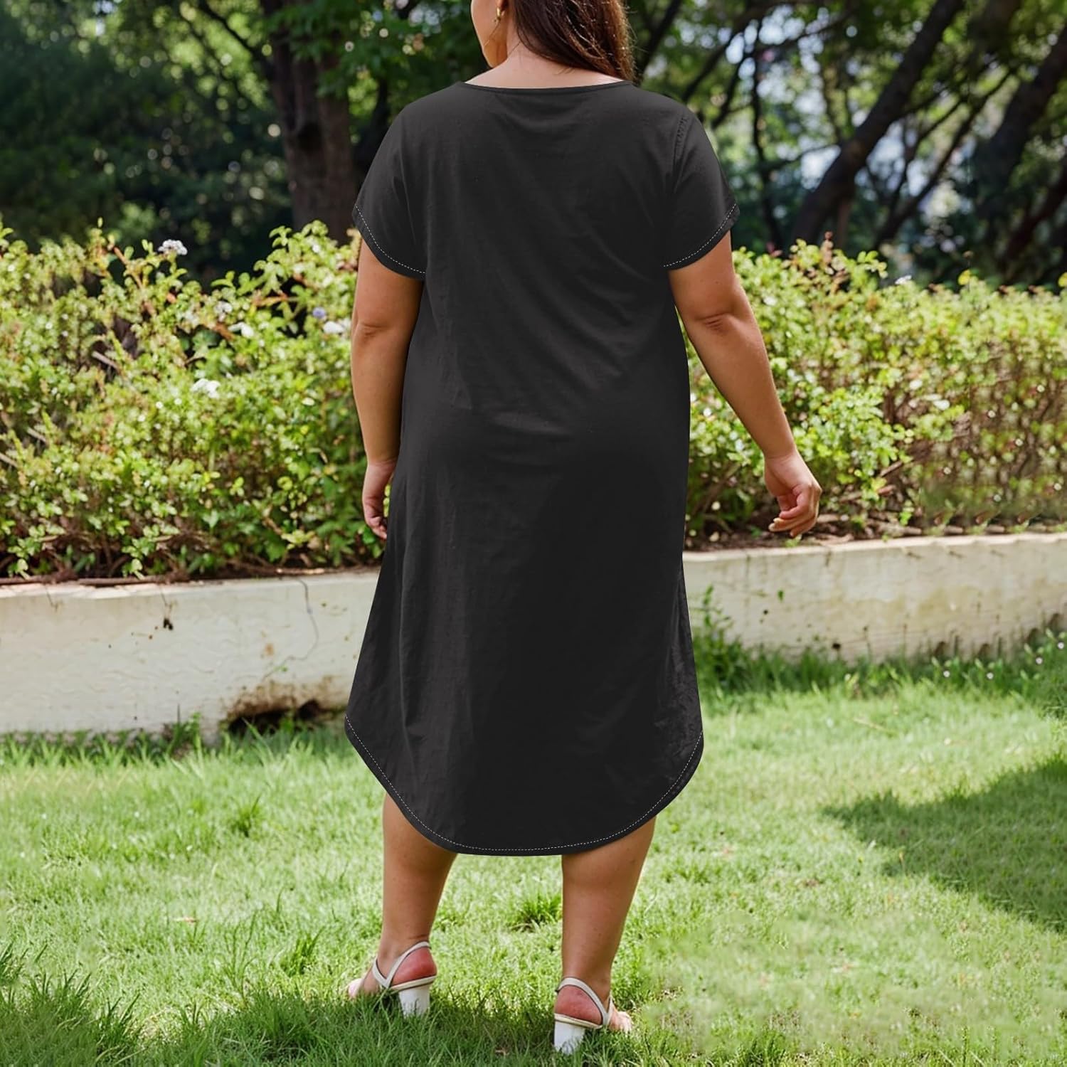 Maxi Dresses for Women 2025 Plus Size Tie Dye V Neck Dress Short Sleeve Side Split Beach Summer Sundress with Pocket