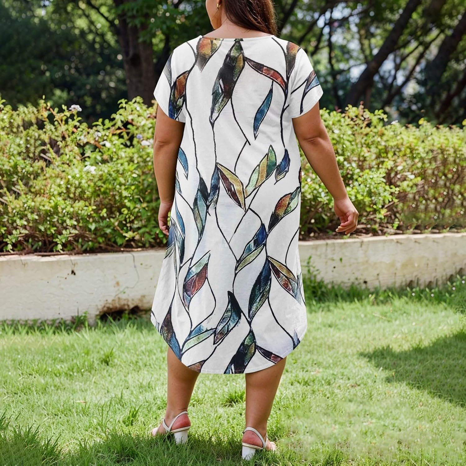 Maxi Dresses for Women 2025 Plus Size Tie Dye V Neck Dress Short Sleeve Side Split Beach Summer Sundress with Pocket