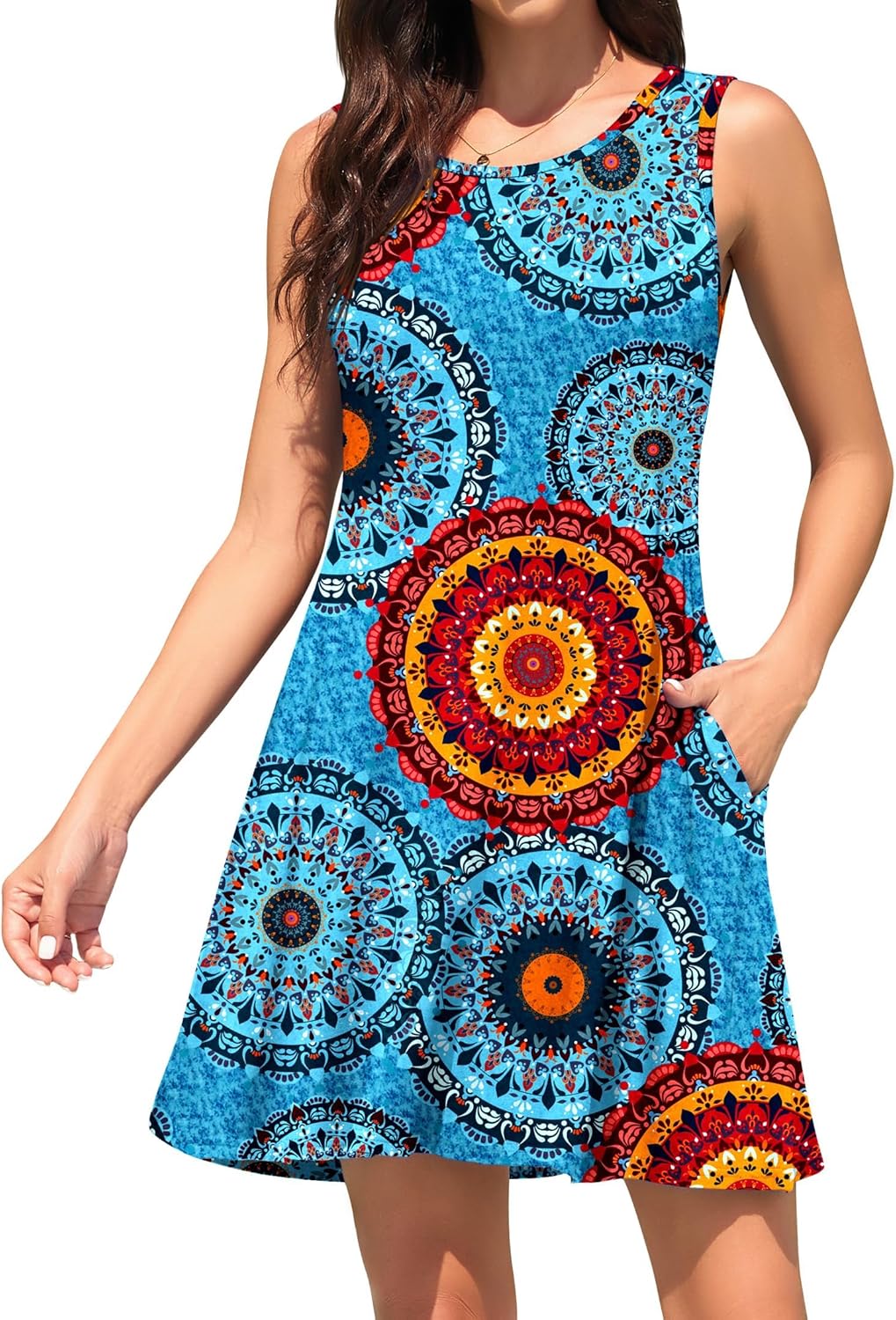 WEACZZY Women Summer Casual Swing T Shirt Dresses Beach Cover up Loose Dress