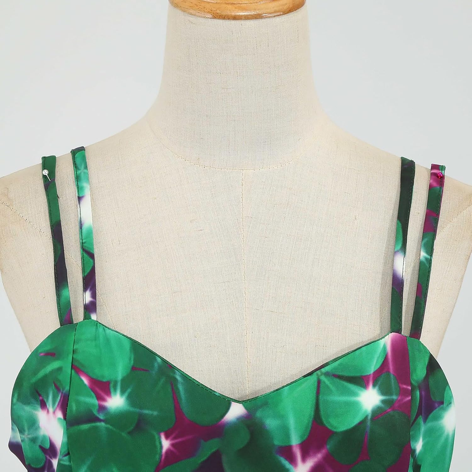 aihihe St Patricks Day Dress for Women A Line Pleated Hepburn Dress Lukcy Shamrock Print Irish Dress 2024 Vintage Dress