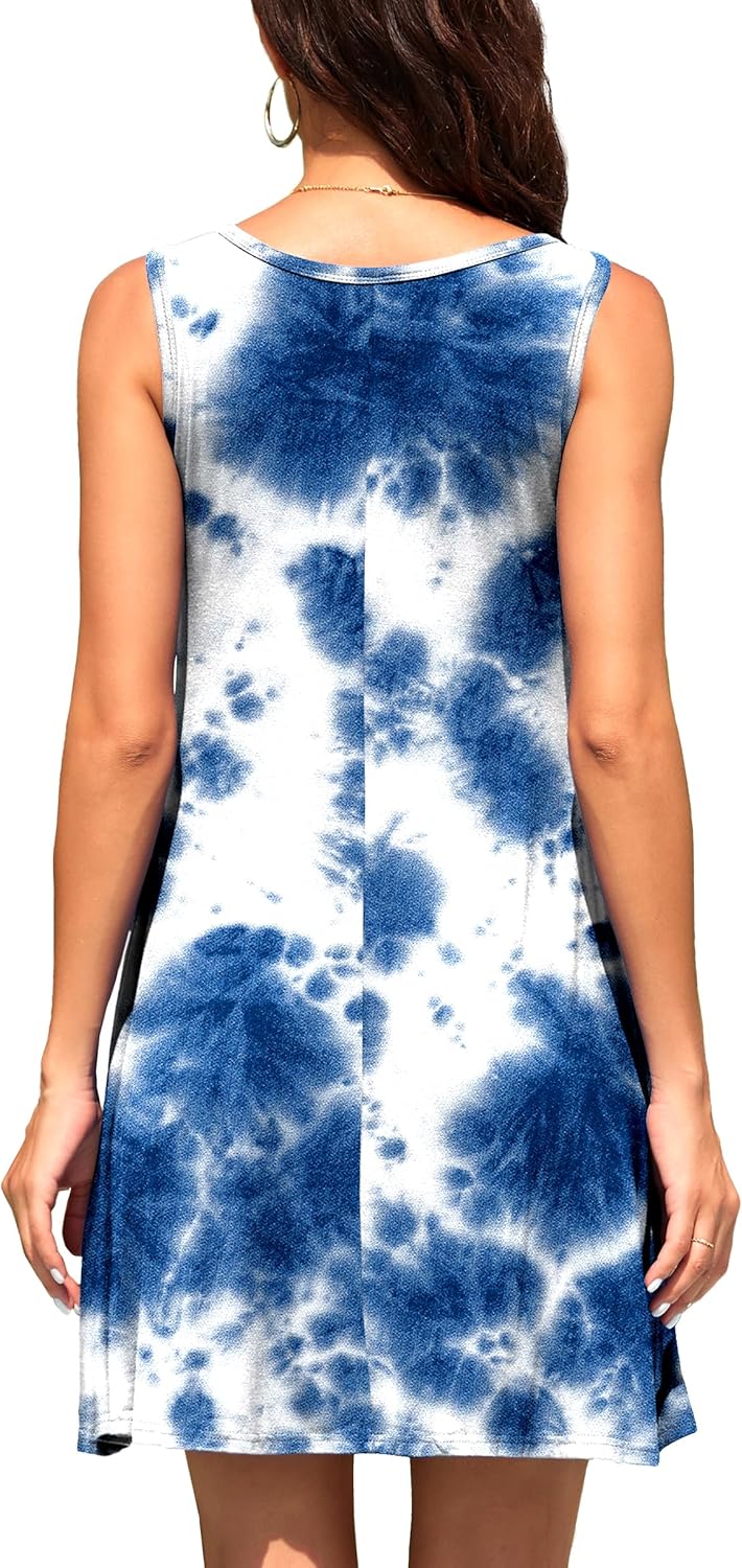 WEACZZY Women Summer Casual Swing T Shirt Dresses Beach Cover up Loose Dress
