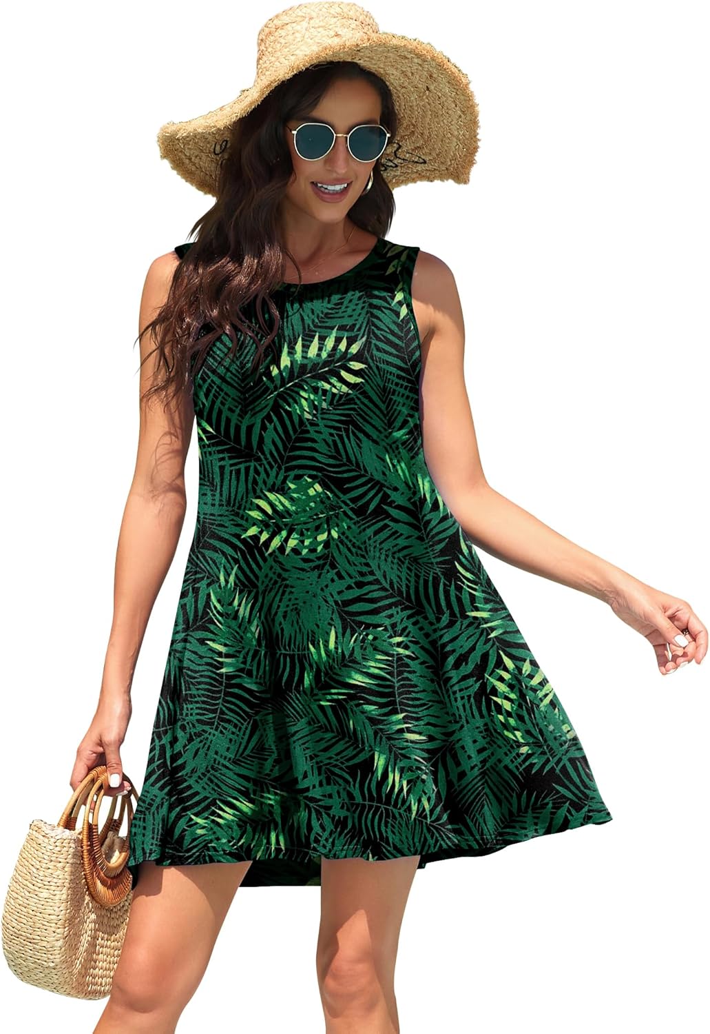 WEACZZY Women Summer Casual Swing T Shirt Dresses Beach Cover up Loose Dress