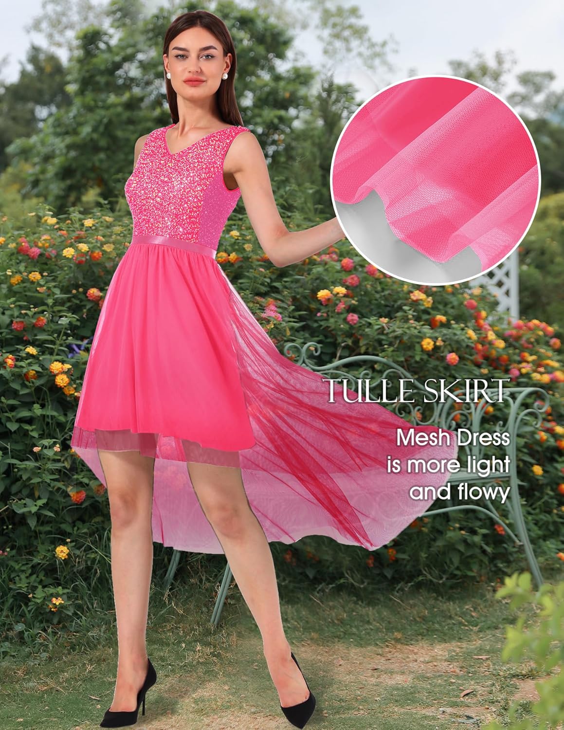 BeryLove Cocktail Prom Dresses 2025 Formal Wedding Guest Dresses Sleeveless Lace High Low Homecoming Dress