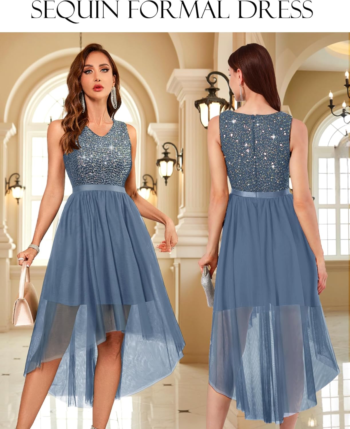 BeryLove Cocktail Prom Dresses 2025 Formal Wedding Guest Dresses Sleeveless Lace High Low Homecoming Dress