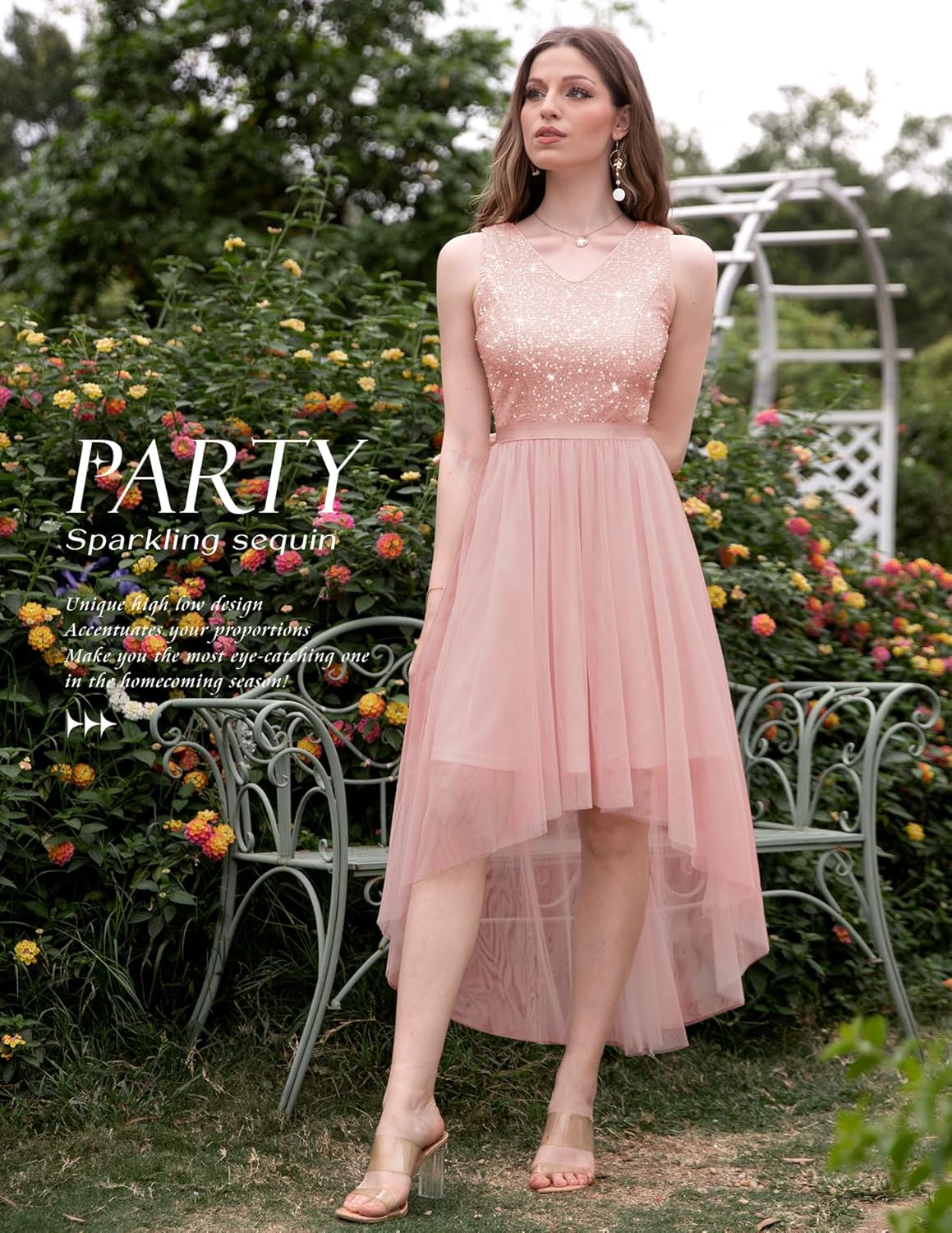 BeryLove Cocktail Prom Dresses 2025 Formal Wedding Guest Dresses Sleeveless Lace High Low Homecoming Dress