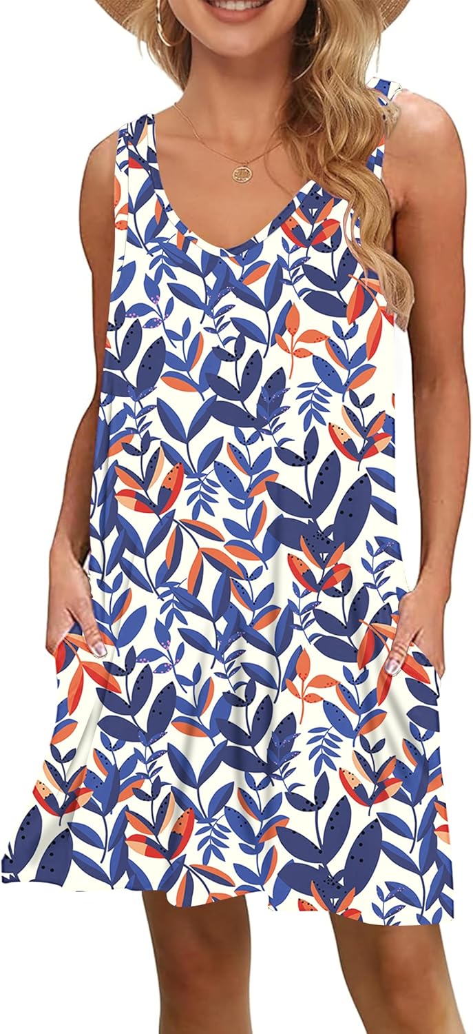 MISFAY Women's Summer Casual T Shirt Dresses Beach Cover up Tank Dress