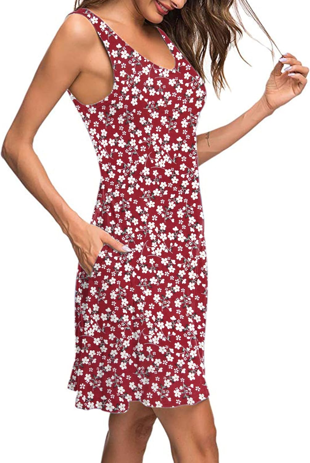 MISFAY Women's Summer Casual T Shirt Dresses Beach Cover up Tank Dress