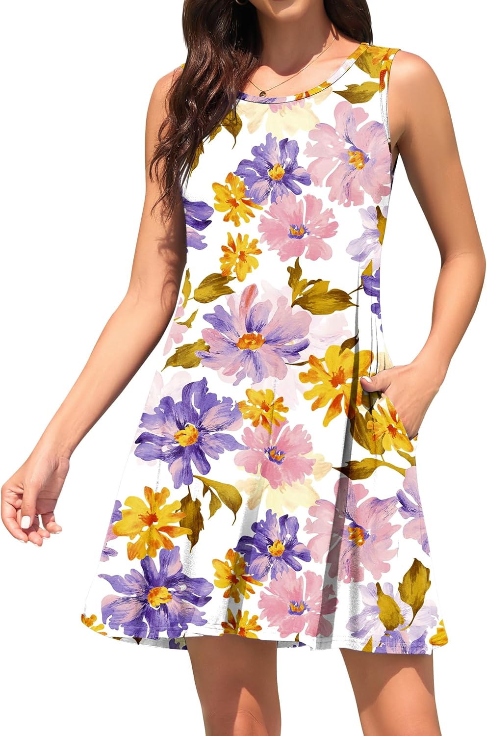 WEACZZY Women Summer Casual Swing T Shirt Dresses Beach Cover up Loose Dress