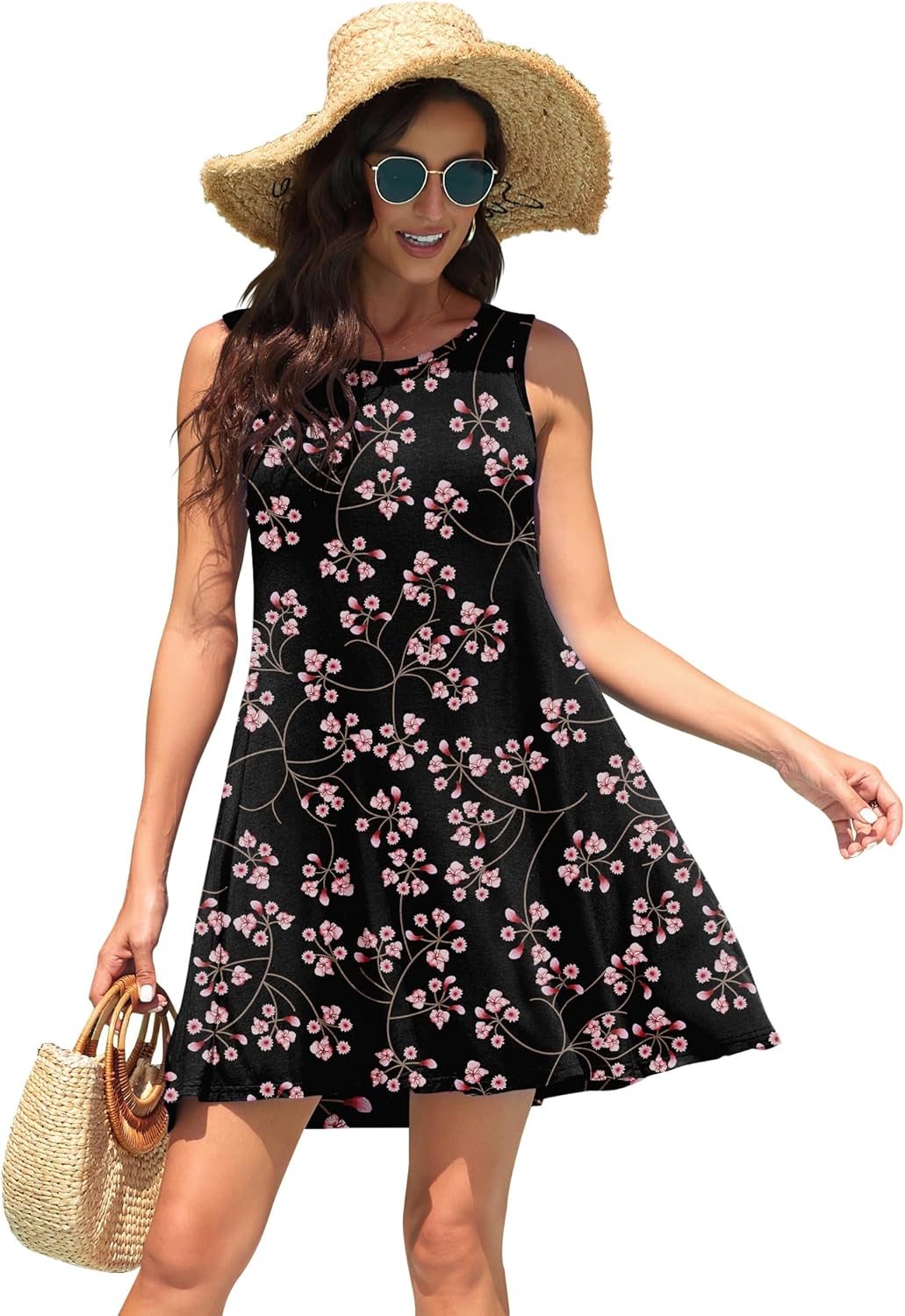 WEACZZY Women Summer Casual Swing T Shirt Dresses Beach Cover up Loose Dress