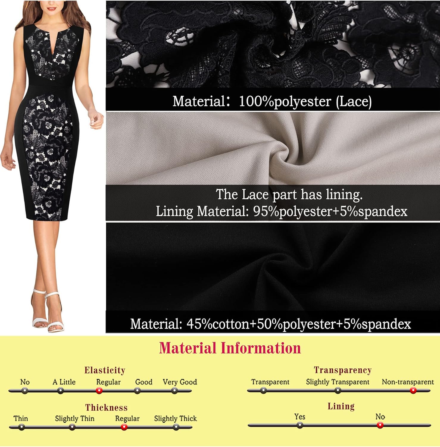 VFSHOW Womens Elegant Slim Front Zipper up Work Business Office Party Sheath Dress
