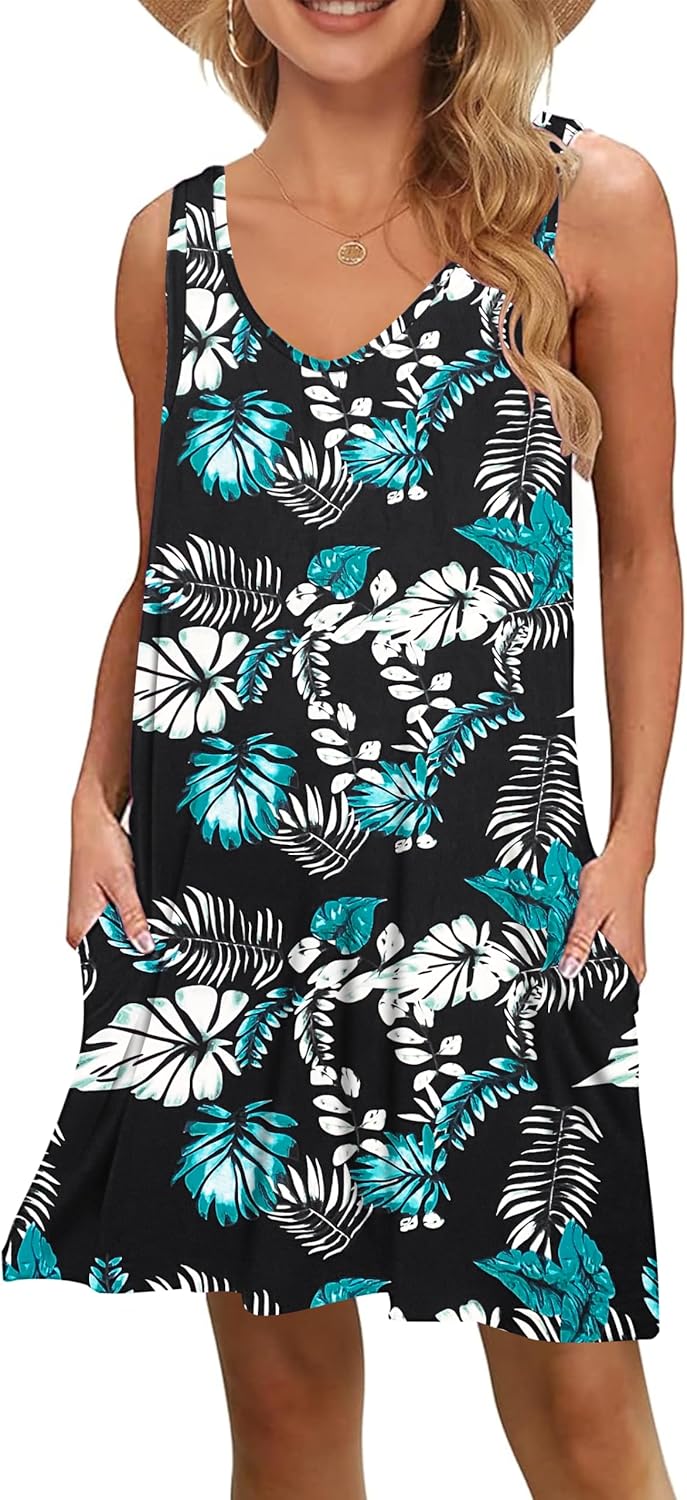 MISFAY Women's Summer Casual T Shirt Dresses Beach Cover up Tank Dress