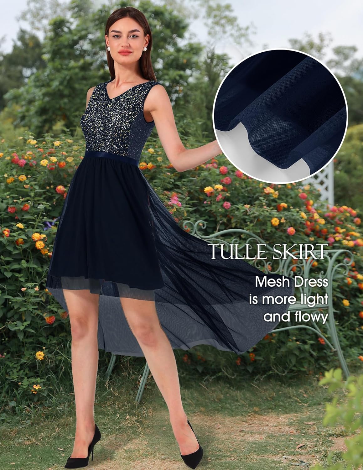 BeryLove Cocktail Prom Dresses 2025 Formal Wedding Guest Dresses Sleeveless Lace High Low Homecoming Dress
