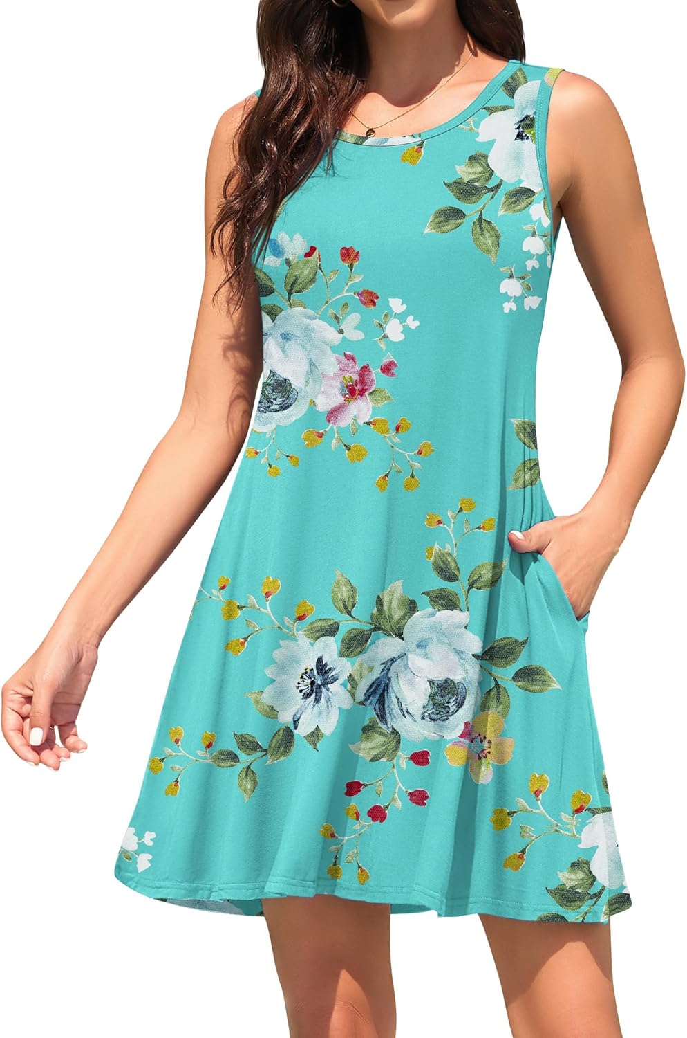 WEACZZY Women Summer Casual Swing T Shirt Dresses Beach Cover up Loose Dress