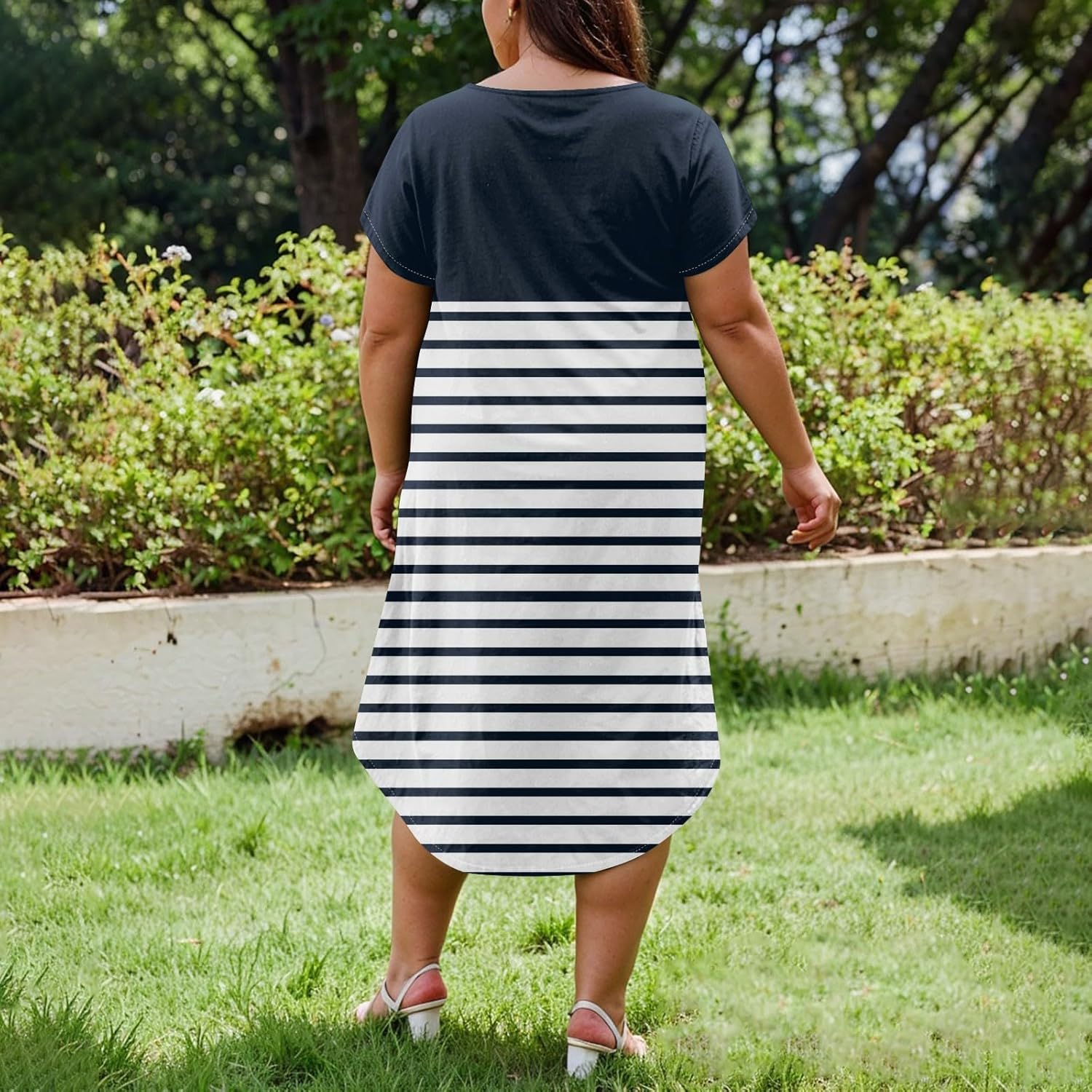 Maxi Dresses for Women 2025 Plus Size Tie Dye V Neck Dress Short Sleeve Side Split Beach Summer Sundress with Pocket
