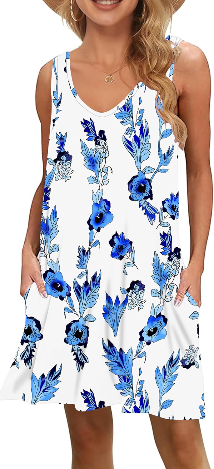 MISFAY Women's Summer Casual T Shirt Dresses Beach Cover up Tank Dress