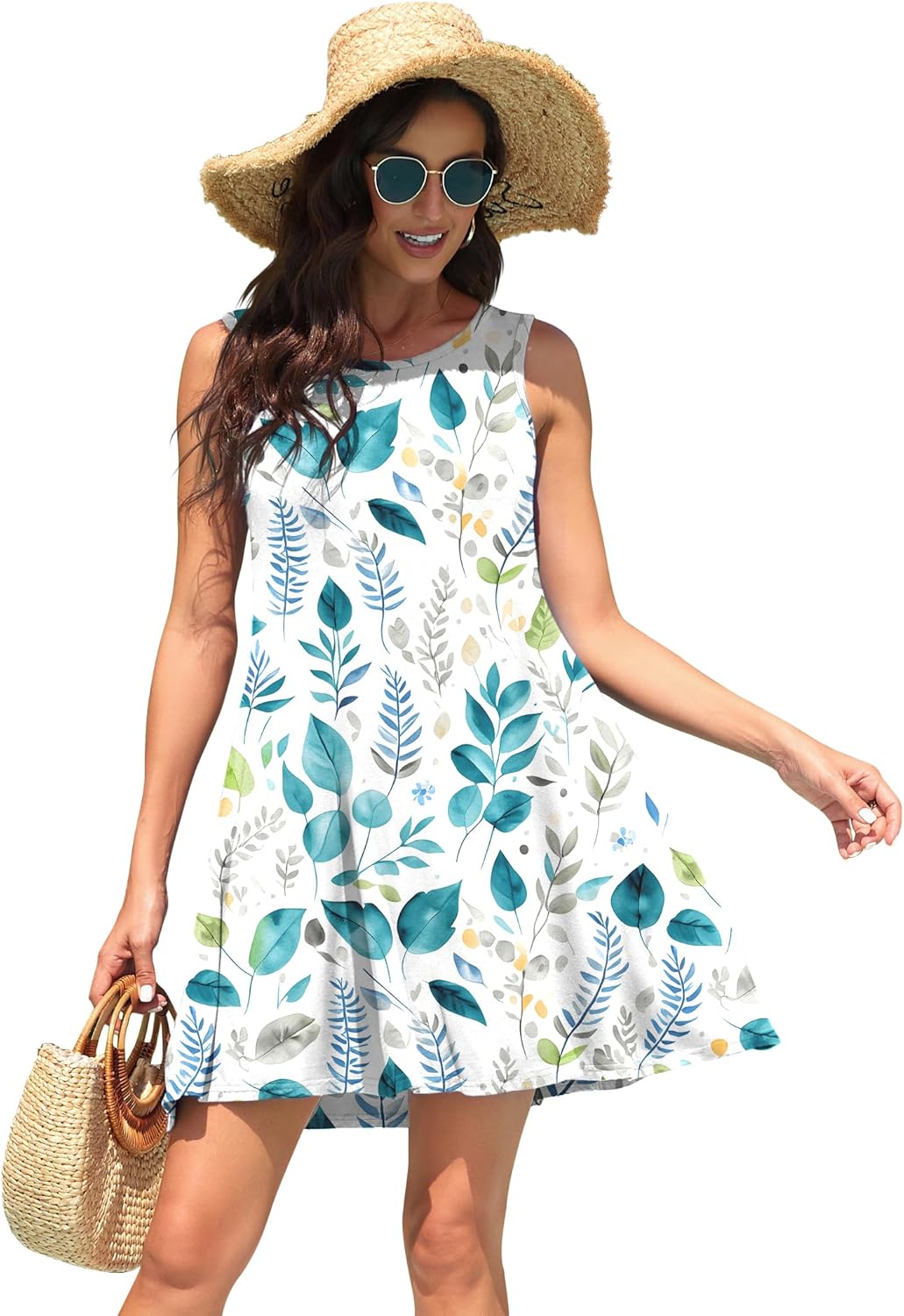 WEACZZY Women Summer Casual Swing T Shirt Dresses Beach Cover up Loose Dress
