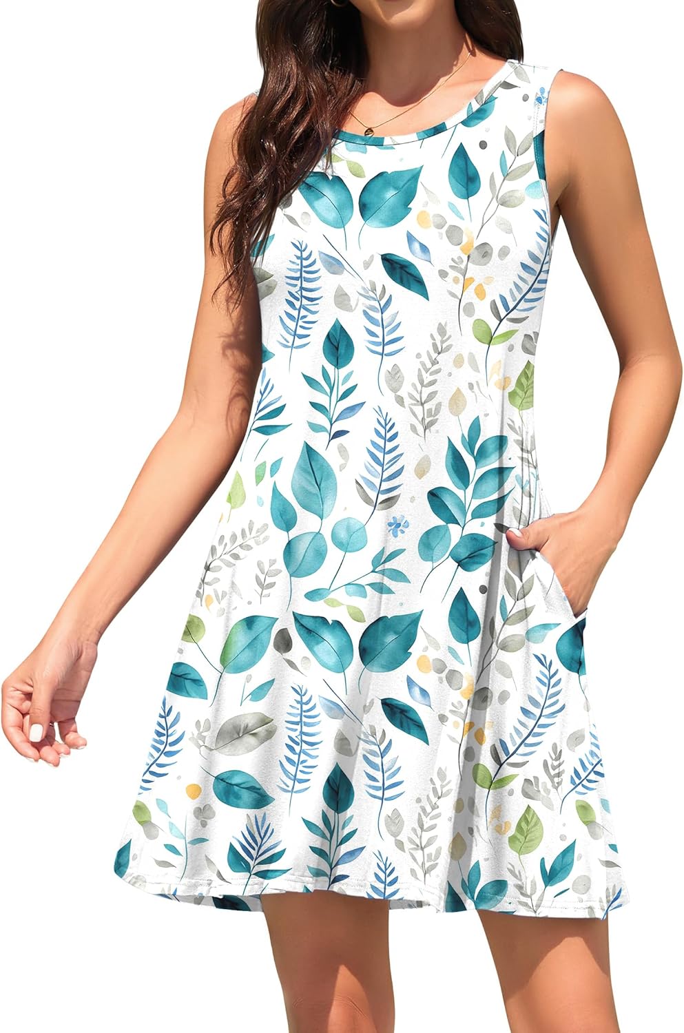 WEACZZY Women Summer Casual Swing T Shirt Dresses Beach Cover up Loose Dress