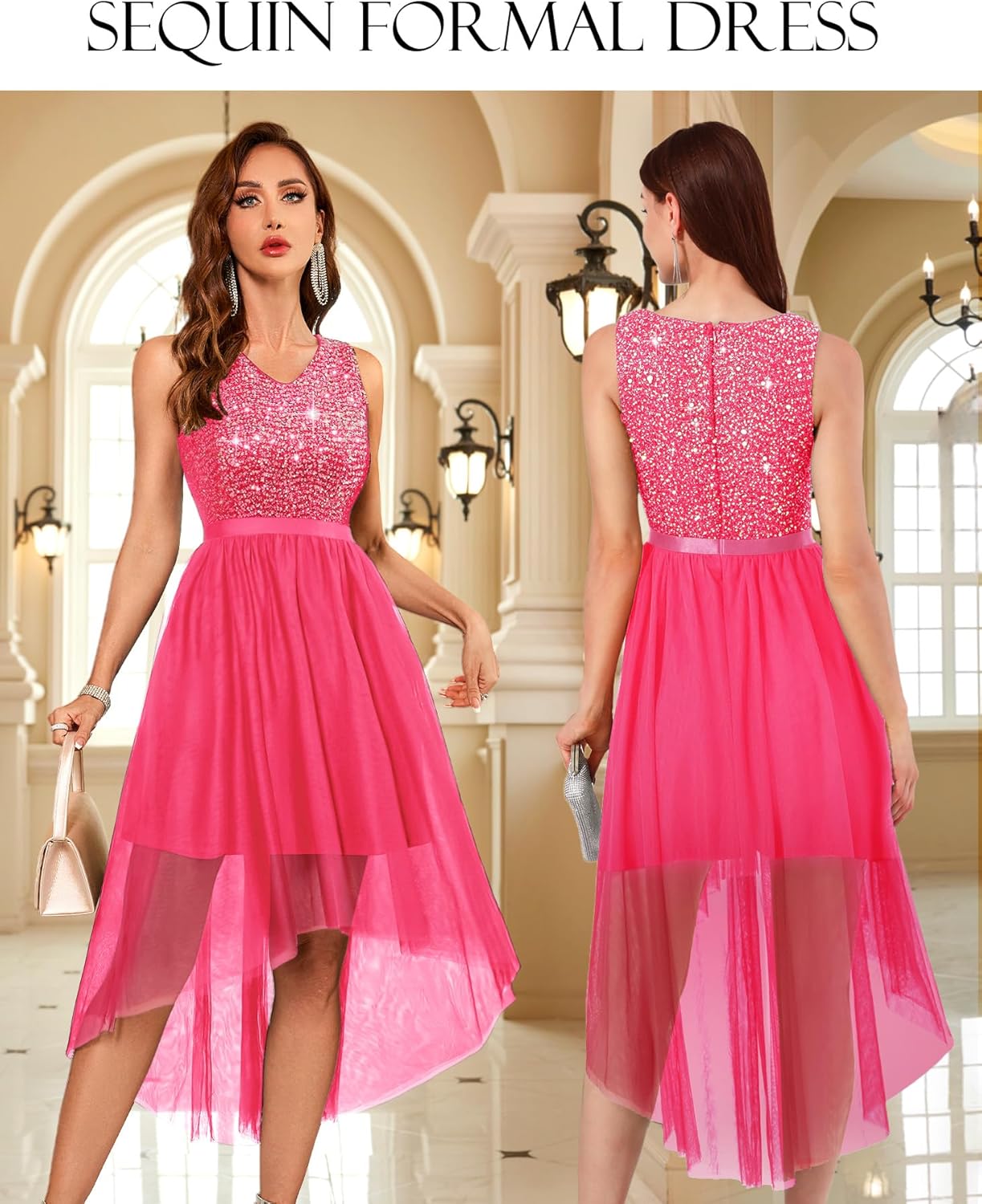 BeryLove Cocktail Prom Dresses 2025 Formal Wedding Guest Dresses Sleeveless Lace High Low Homecoming Dress