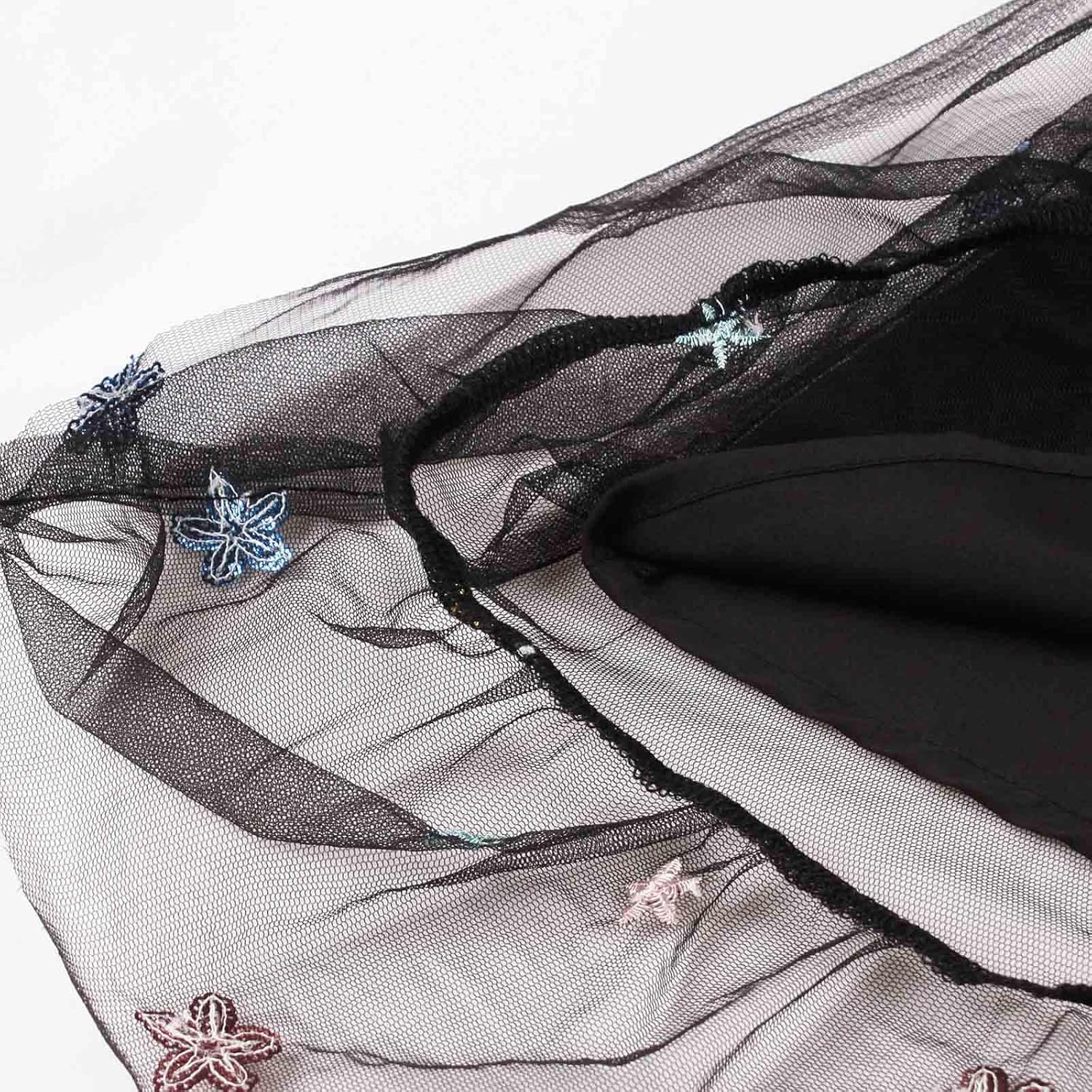 HGps8w Vintage Cocktail Dress for Women, Elegant Butterfly Embroidered Lace V Neck Sleeveless A-Line Party Swing Dresses