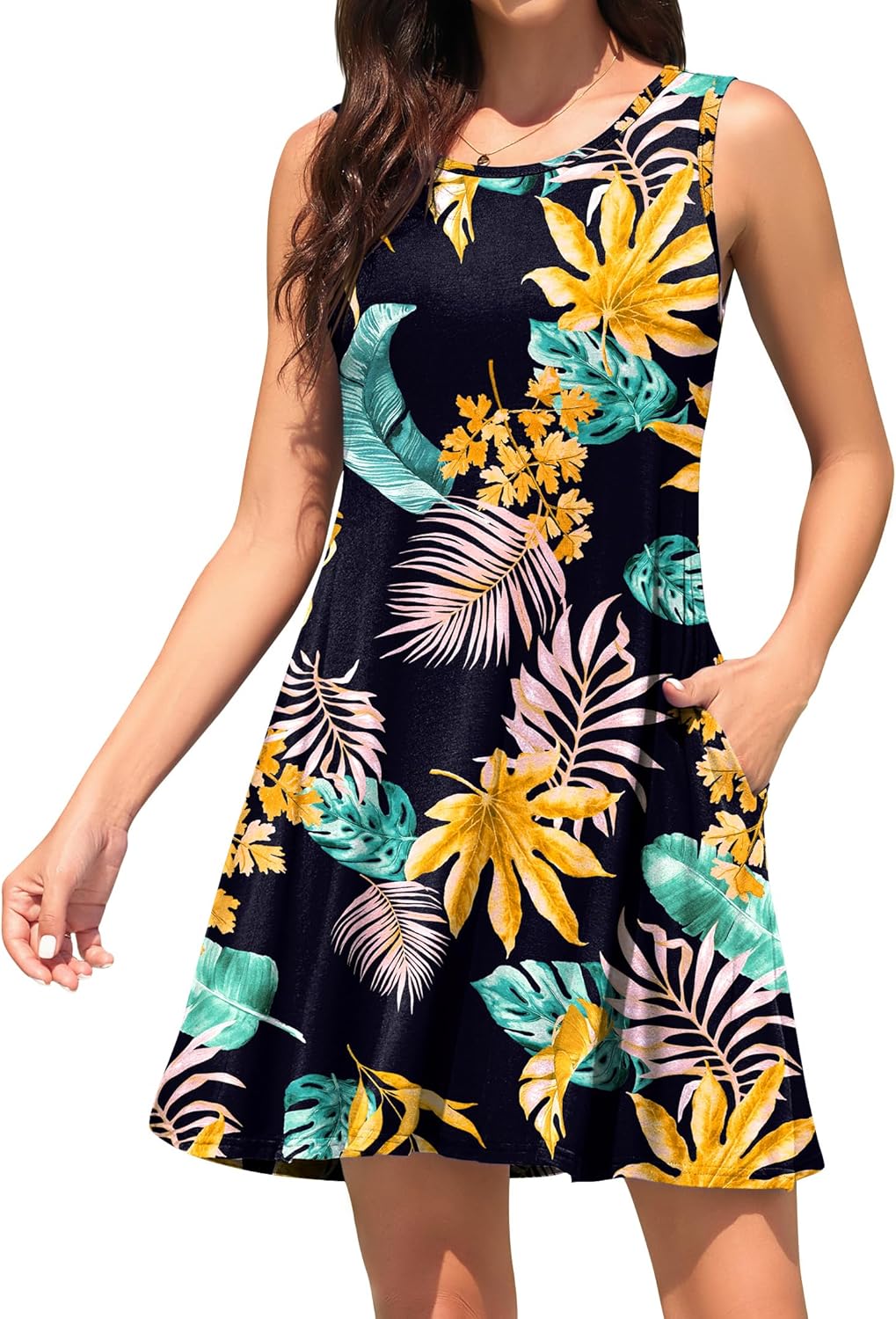 WEACZZY Women Summer Casual Swing T Shirt Dresses Beach Cover up Loose Dress
